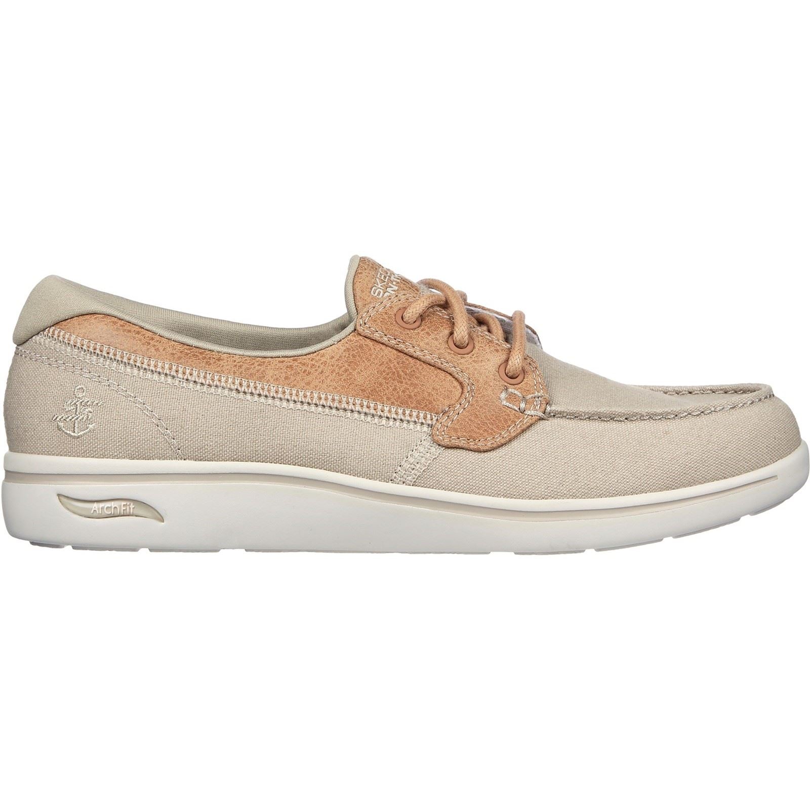 Skechers Arch Fit Uplift Cruise'N By Chaussures Bateau En Synthétique Naturel Pour Femme