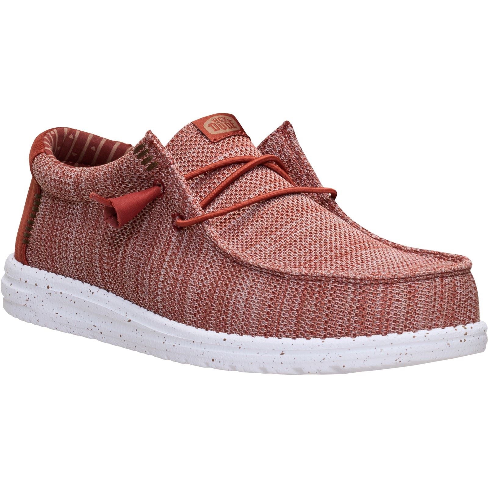 HEYDUDE Wally Stretch Sox Mocassins En Polyester Rouge Brûlé/Multi Pour Homme