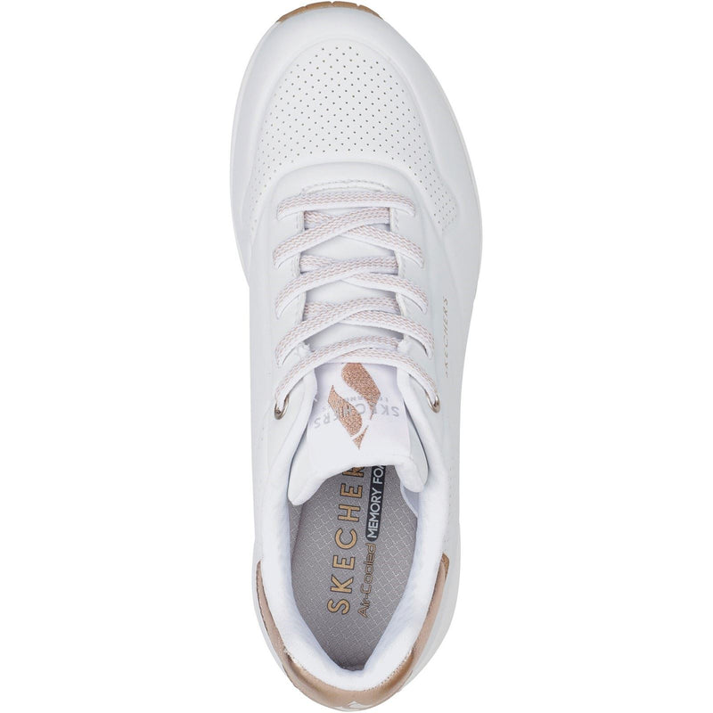 Skechers Uno Shimmer Away Baskets Blanches Pour Femmes En Matière Synthétique