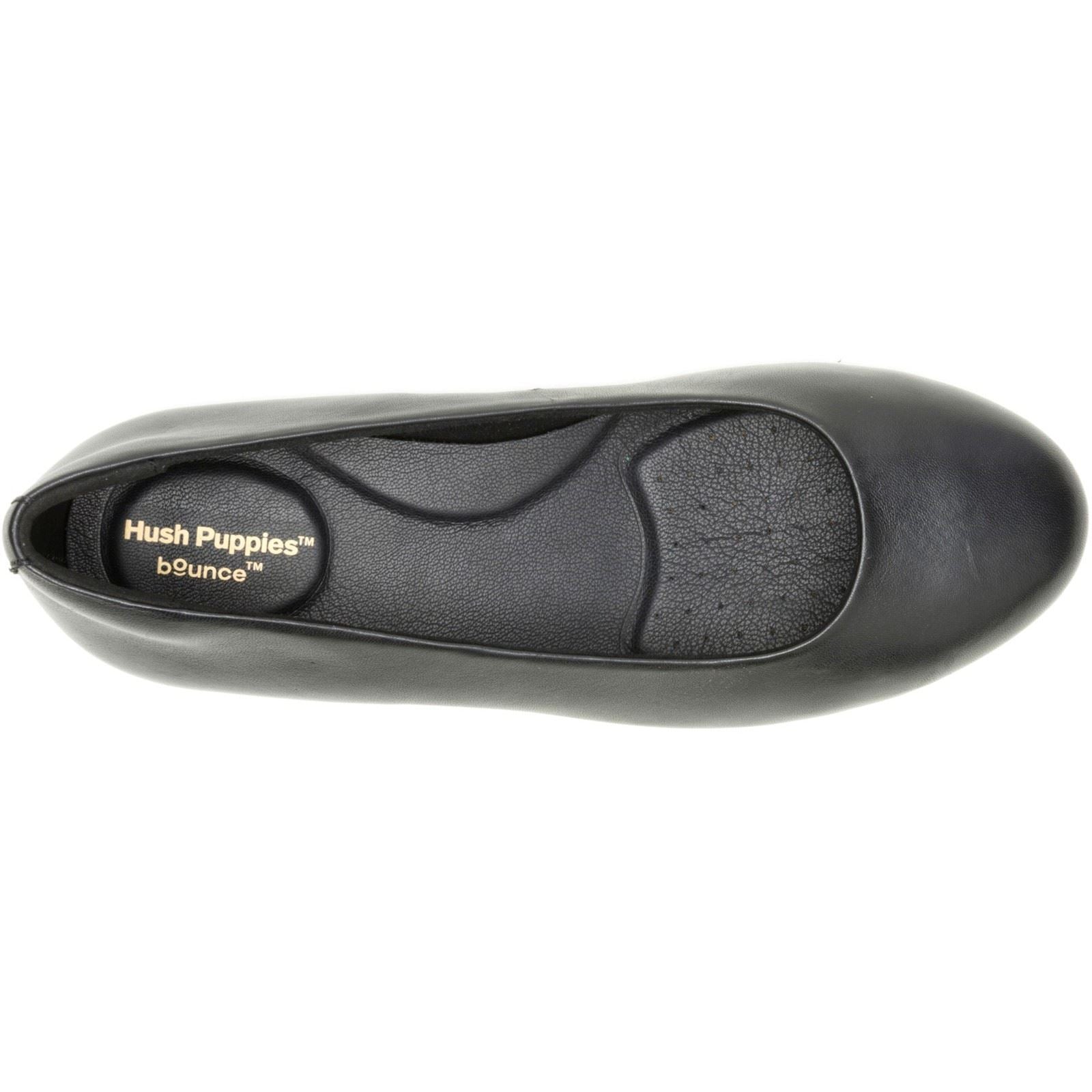 Hush Puppies Alice Flat Ballerines Noires En Cuir Pour Femmes