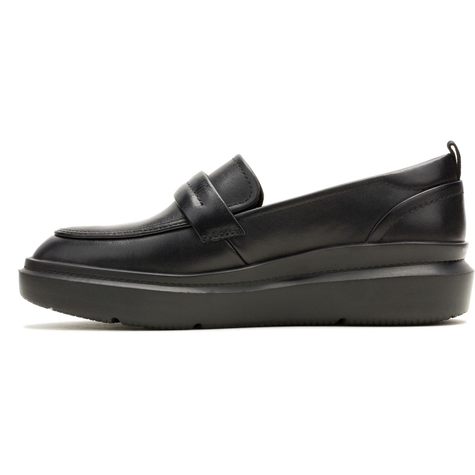 Hush Puppies Joy Penny Chaussures Mocassins Pour Femmes En Cuir Noir/Noir