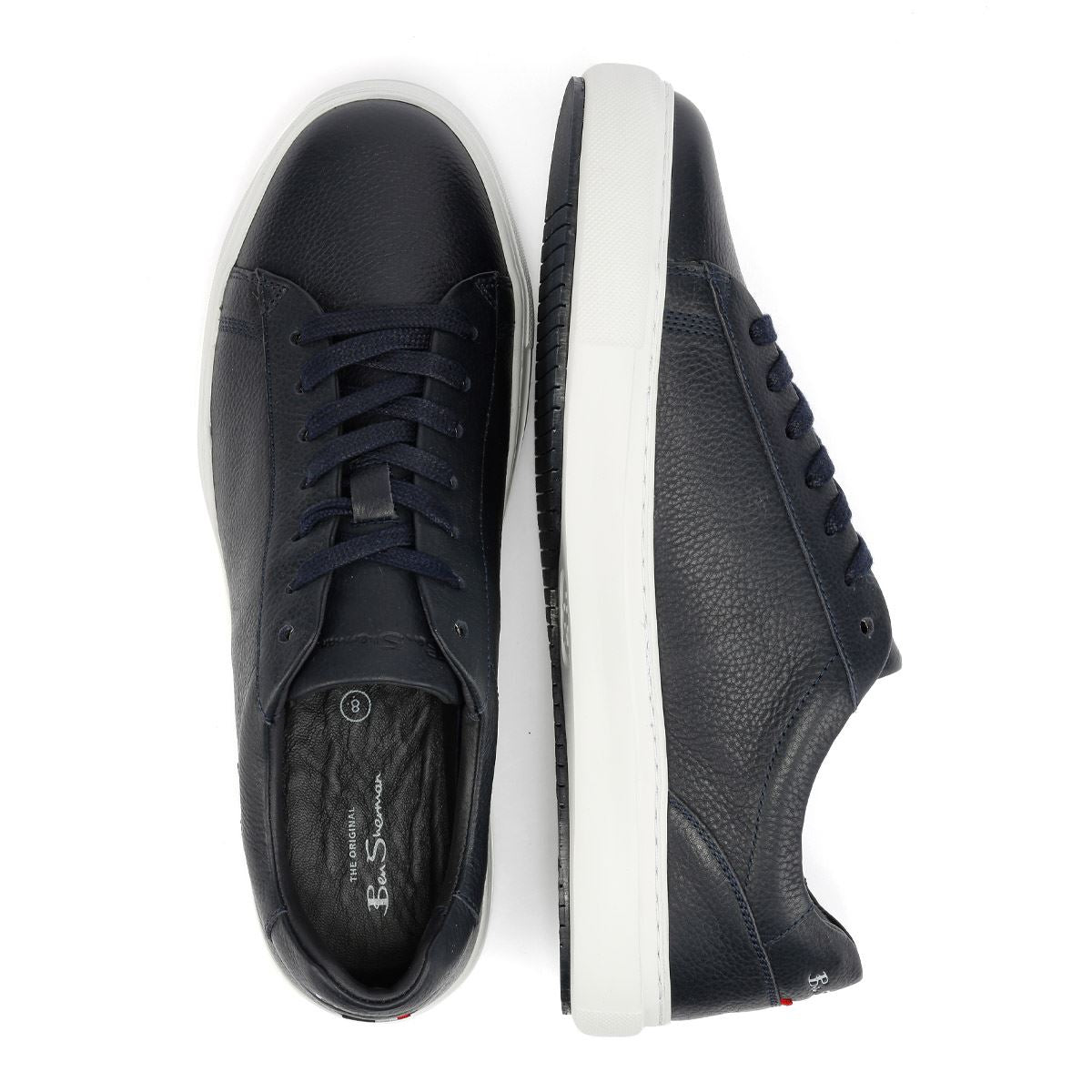Ben Sherman Ace Cupsole Baskets En Cuir Pour Hommes Bleues