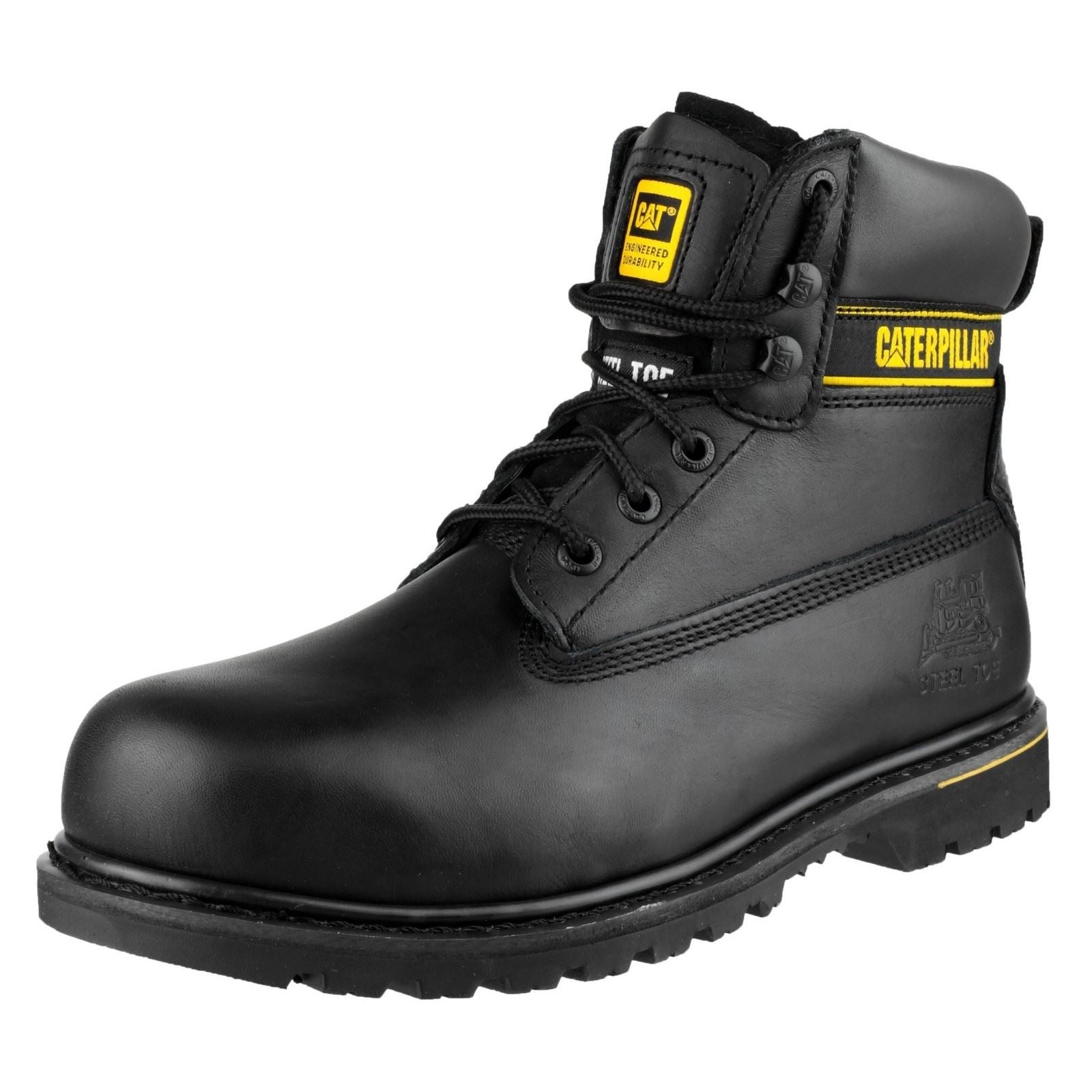 Caterpillar  Bottes De Sécurité En Cuir Noir Holton