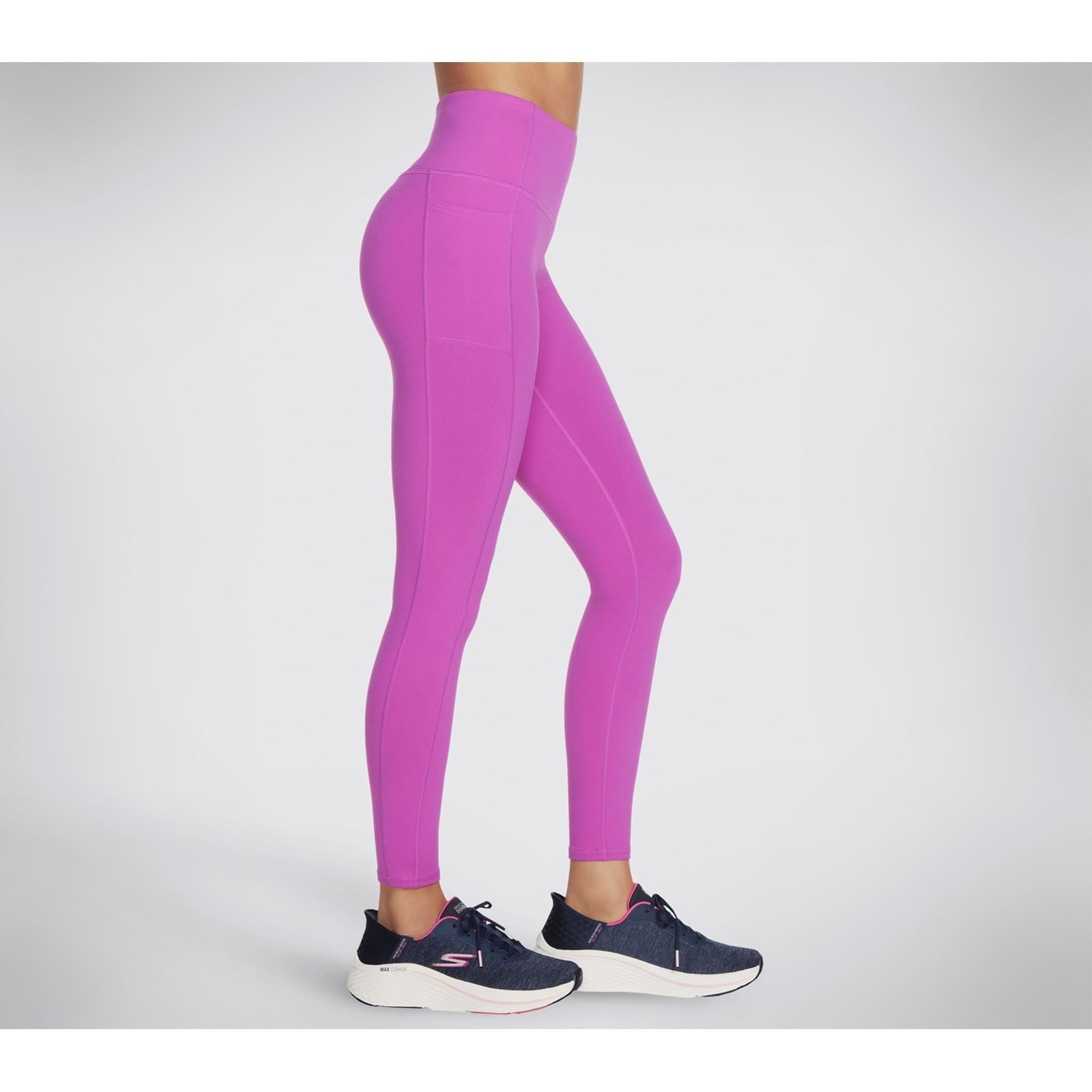 Skechers Performance GOWALK Wear High Waisted Leggings De Sport En Nylon Pour Femmes Violet Vif