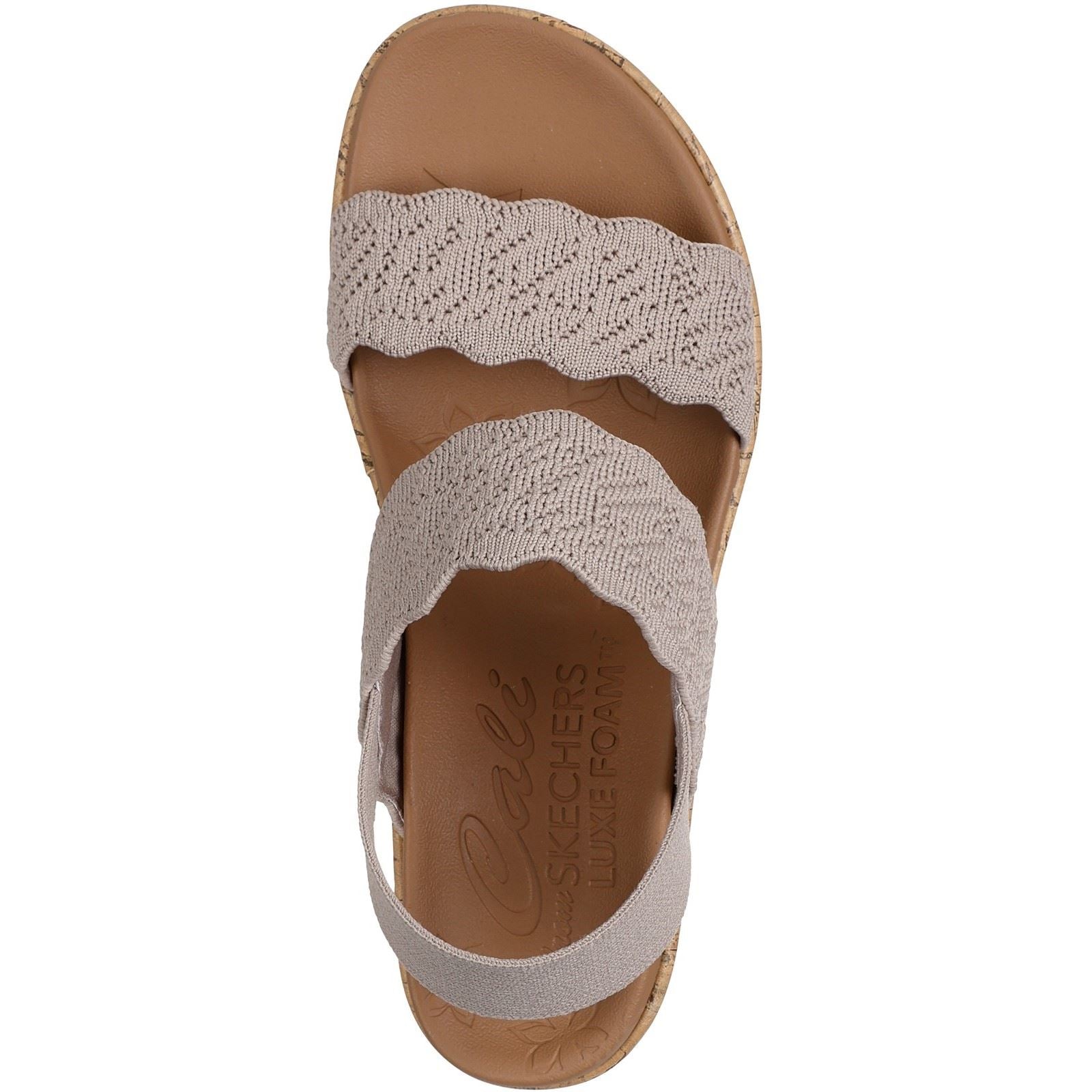 Skechers Beverlee Timeless Touch Sandales Pour Femme En Textile De Couleur Taupe
