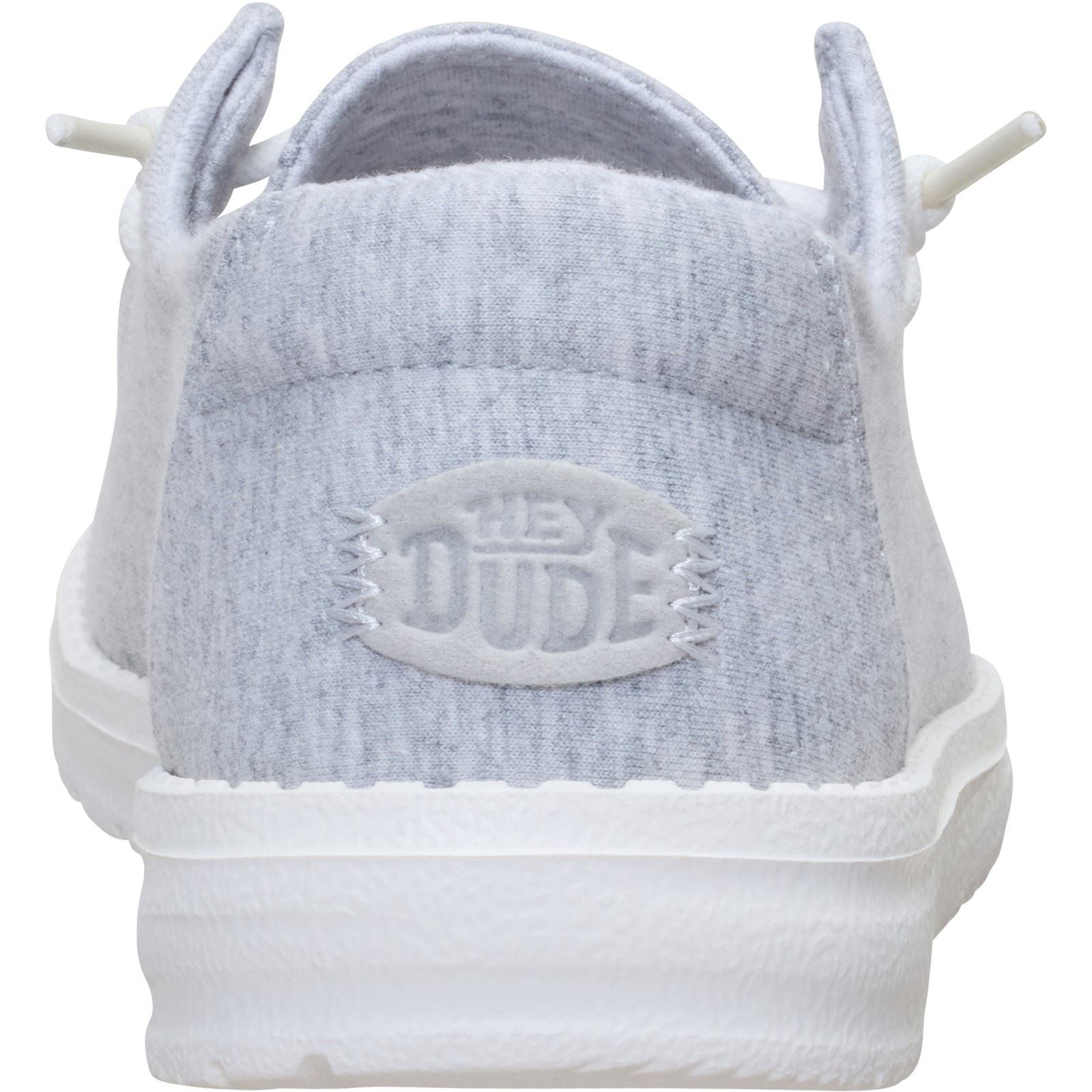 HEYDUDE Wendy Stretch Jersey Mocassins Femmes Gris Clair En Textile