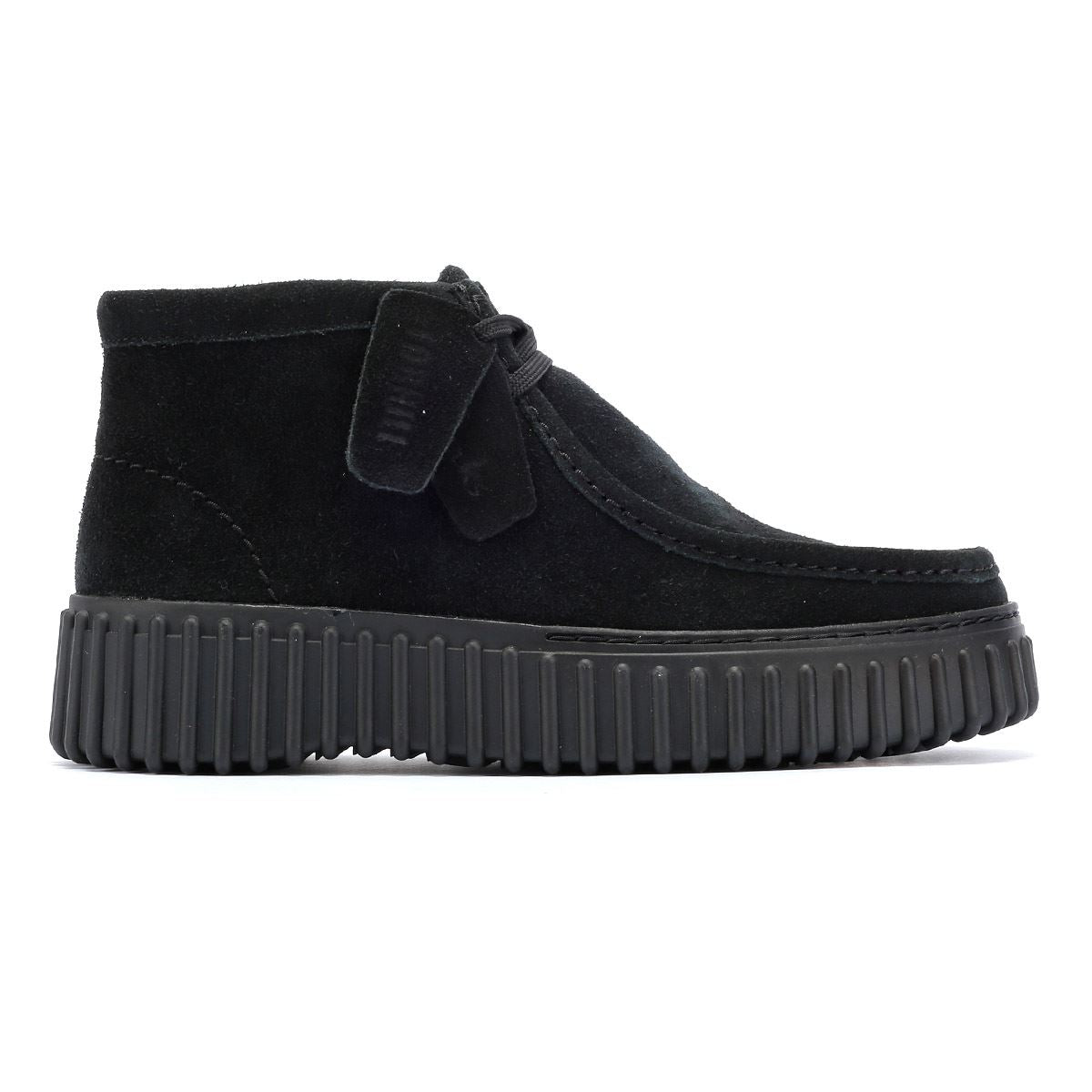 Clarks Main Torhill Moss Bottes Noires En Daim Pour Femmes