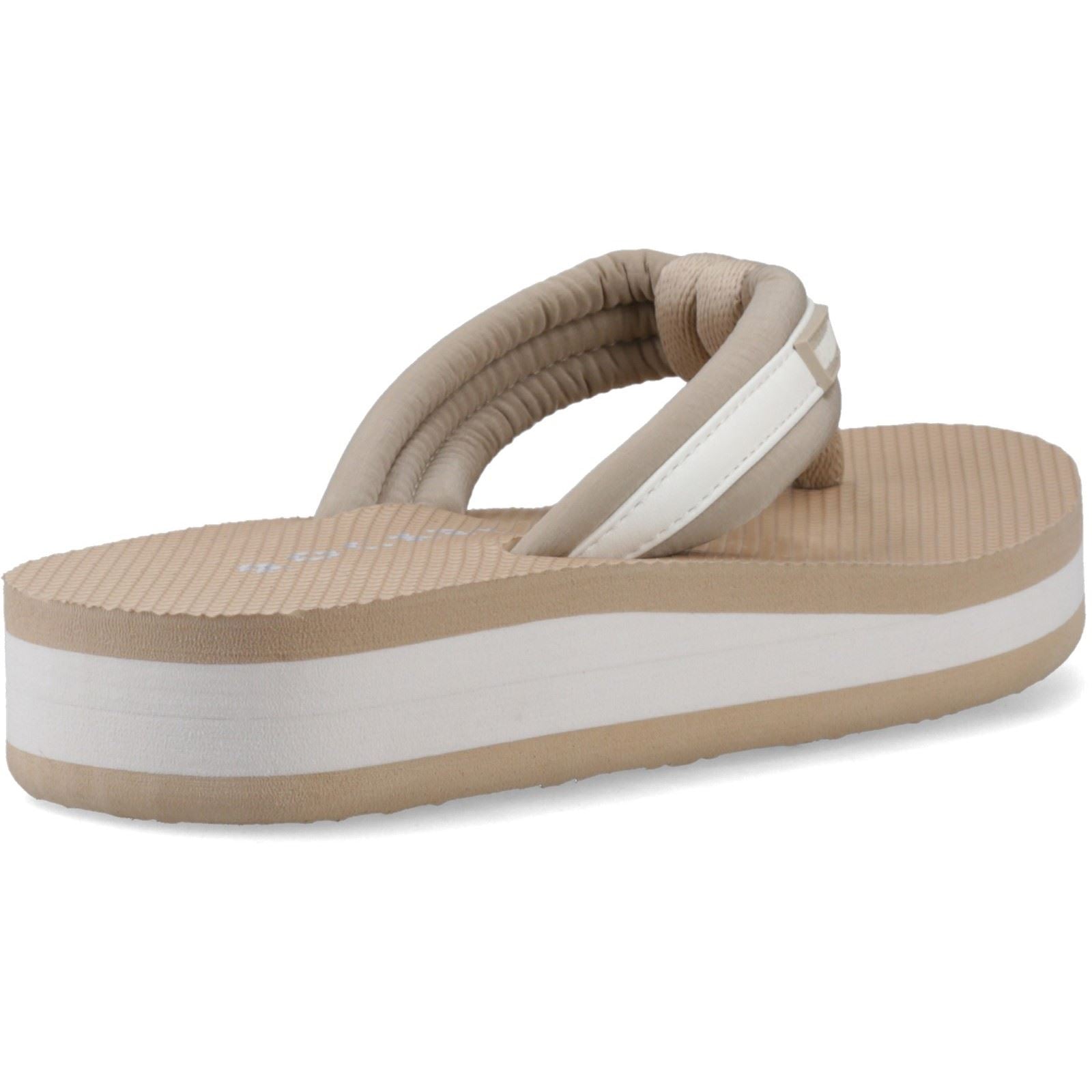 Rocket Dog Monica Nylon PU Tongs En Textile Pour Femmes Beige Clair / Blanc Cassé