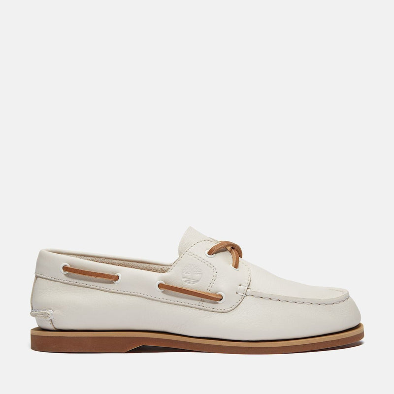 Timberland Classic 2 Eye Chaussures Blanches En Cuir Pour Femmes