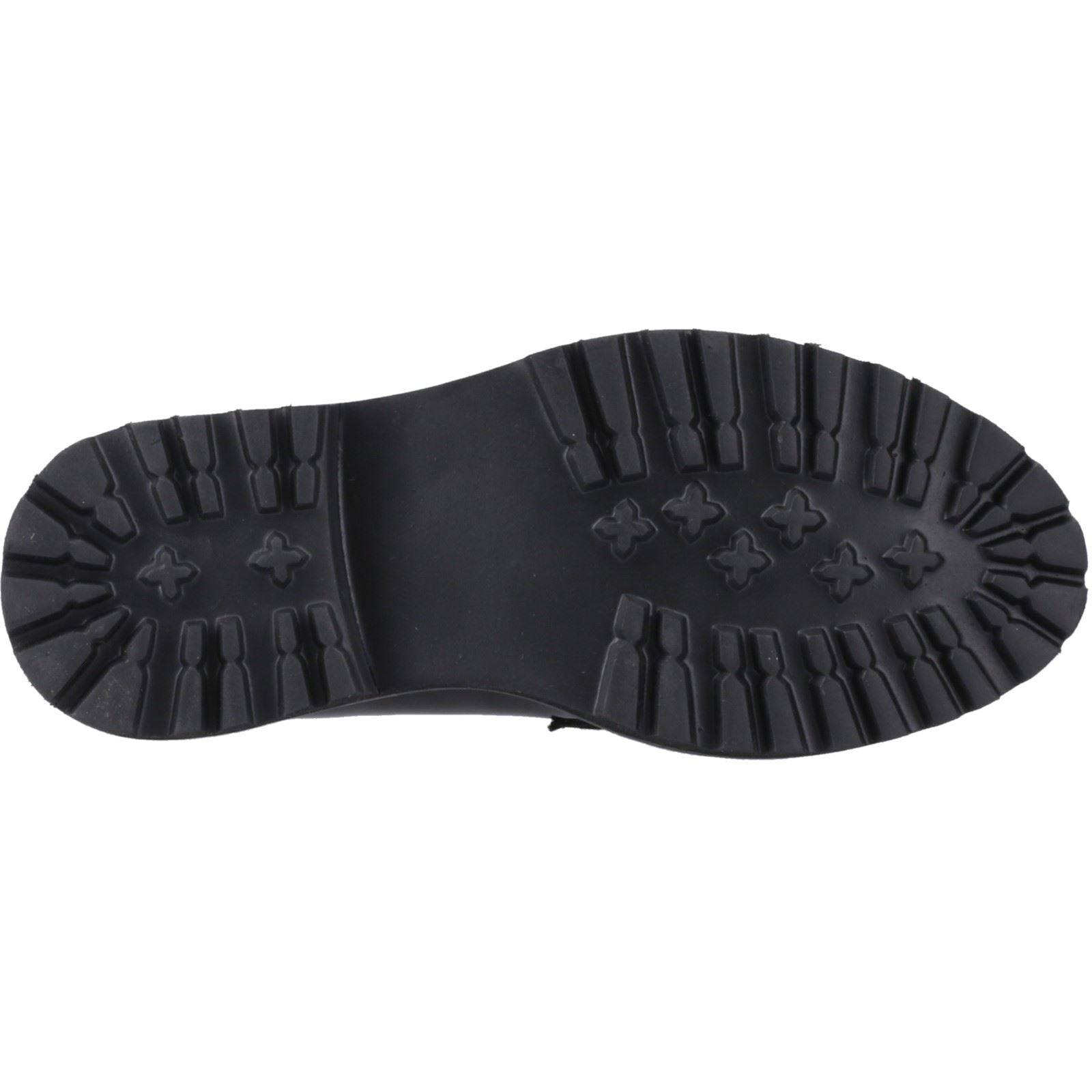 Hush Puppies Grazia Chaussures Plates Noires Pour Filles En Cuir
