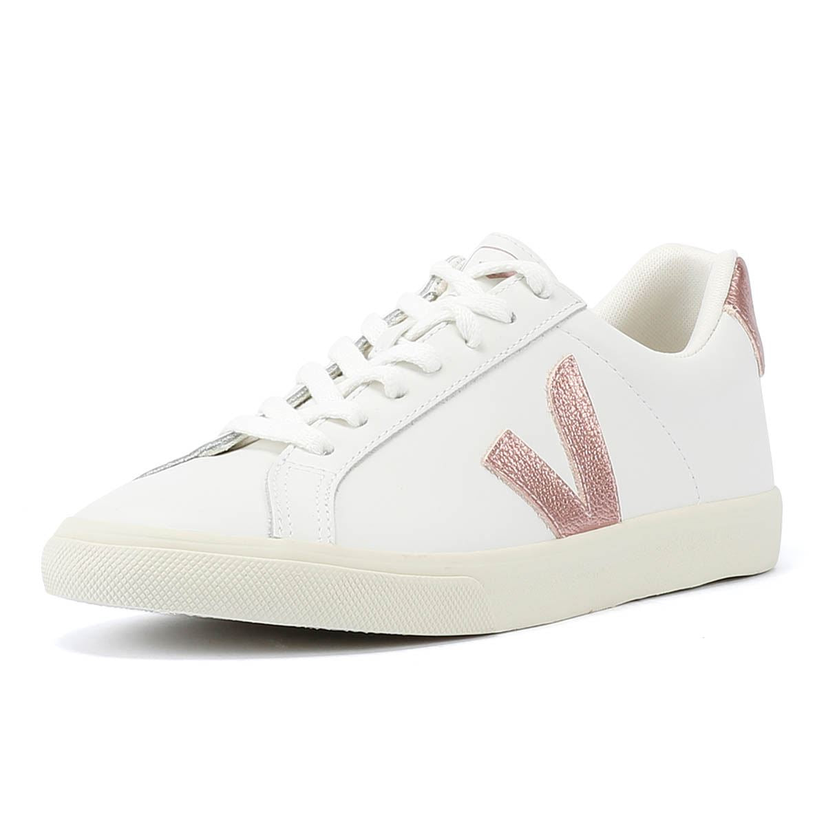 Veja Esplar Baskets Pour Femmes En Cuir Blanc/Nacre