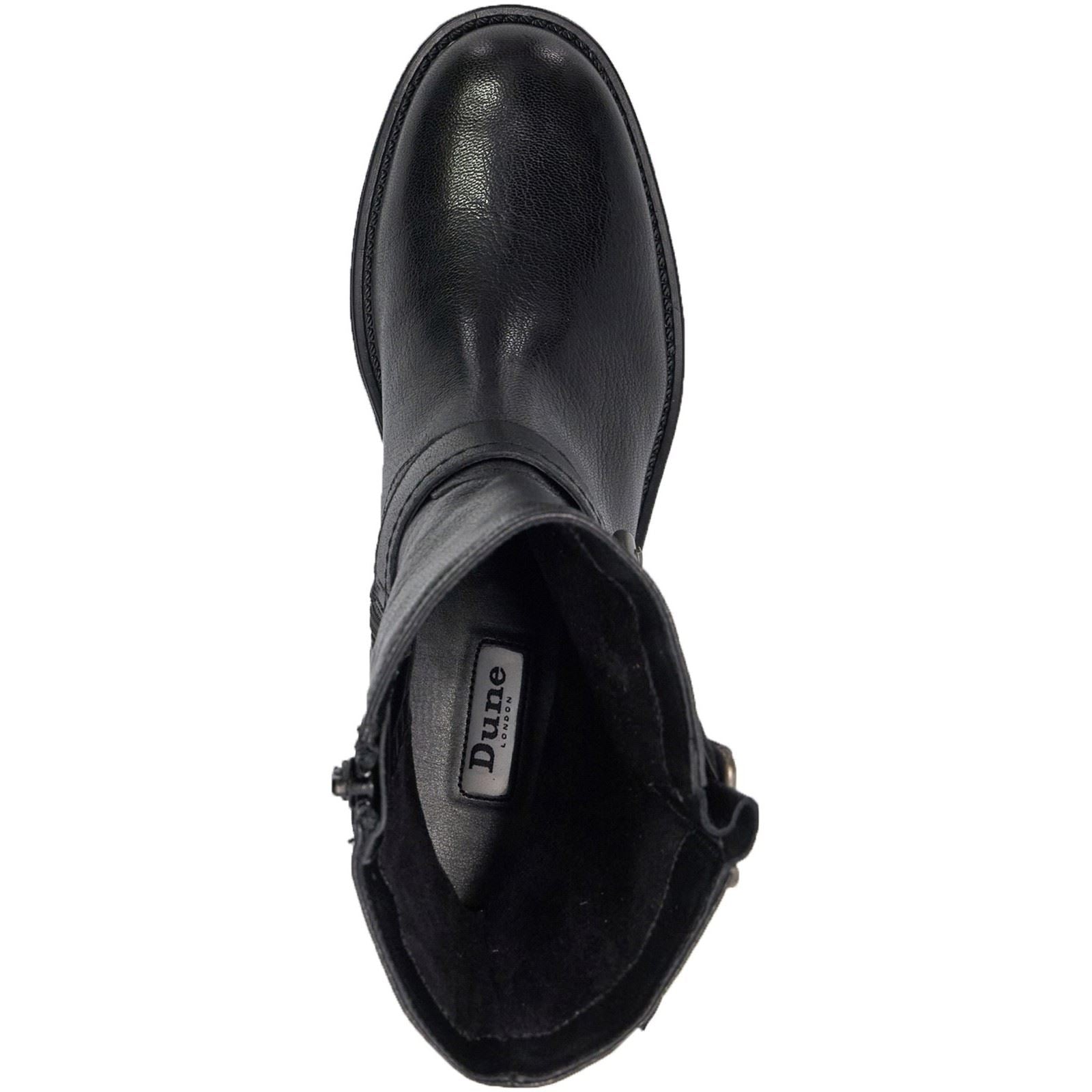 Dune Pixen Bottes Noires En Cuir Pour Femmes
