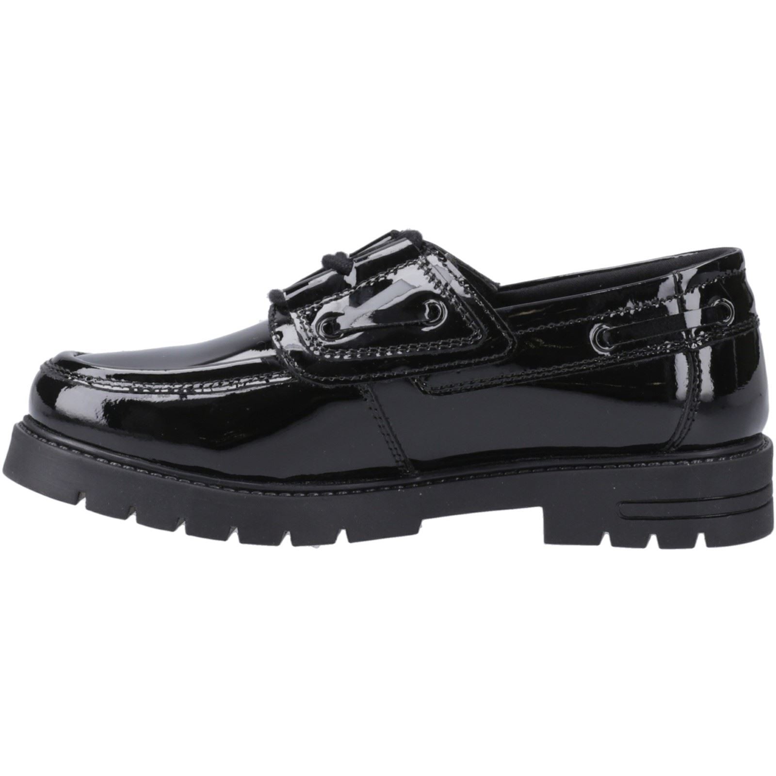 Hush Puppies Lucy Chaussures Bateau Noires Pour Filles En Cuir