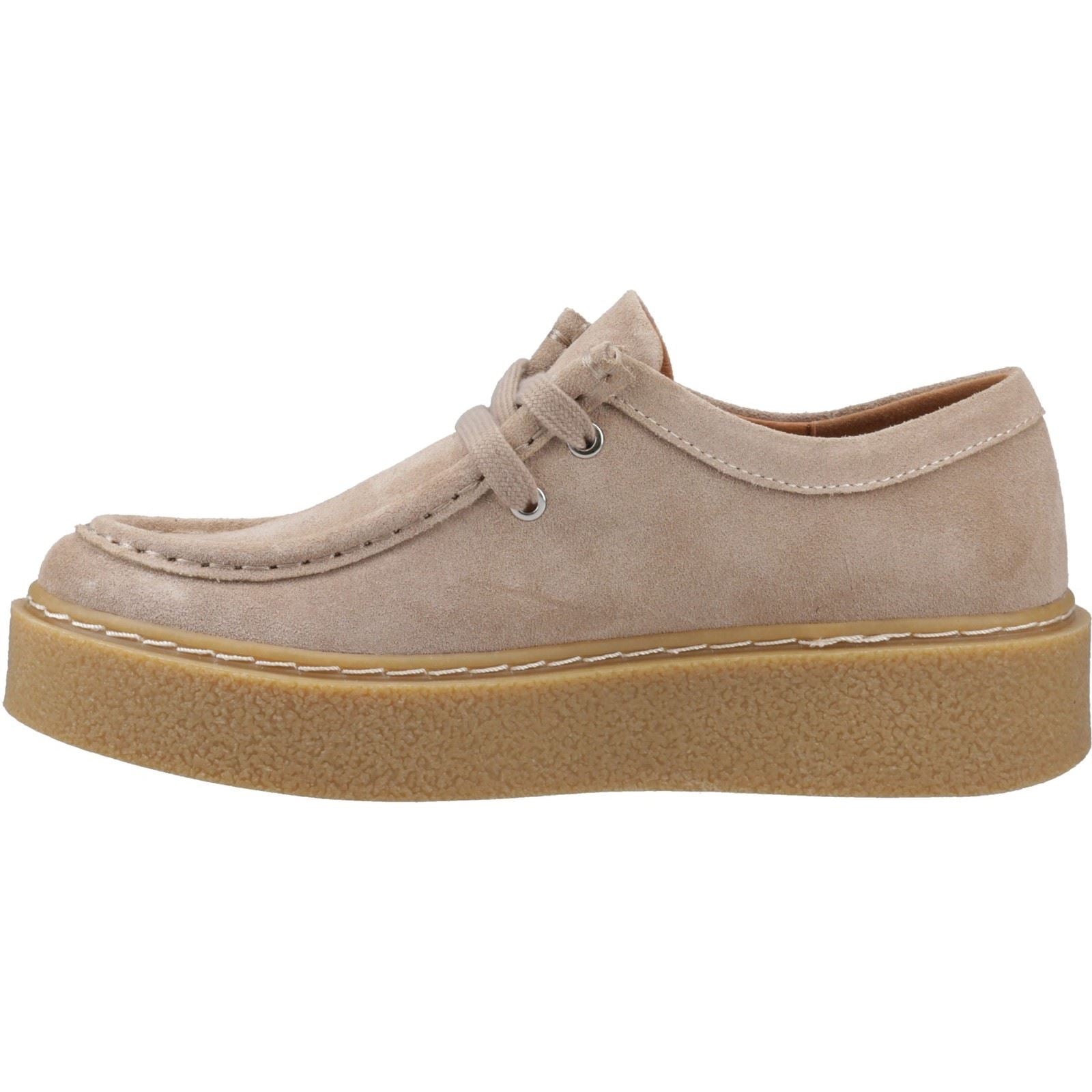 Hush Puppies Bridie Suede Chaussures Mocassins Pour Femmes En Cuir Taupe