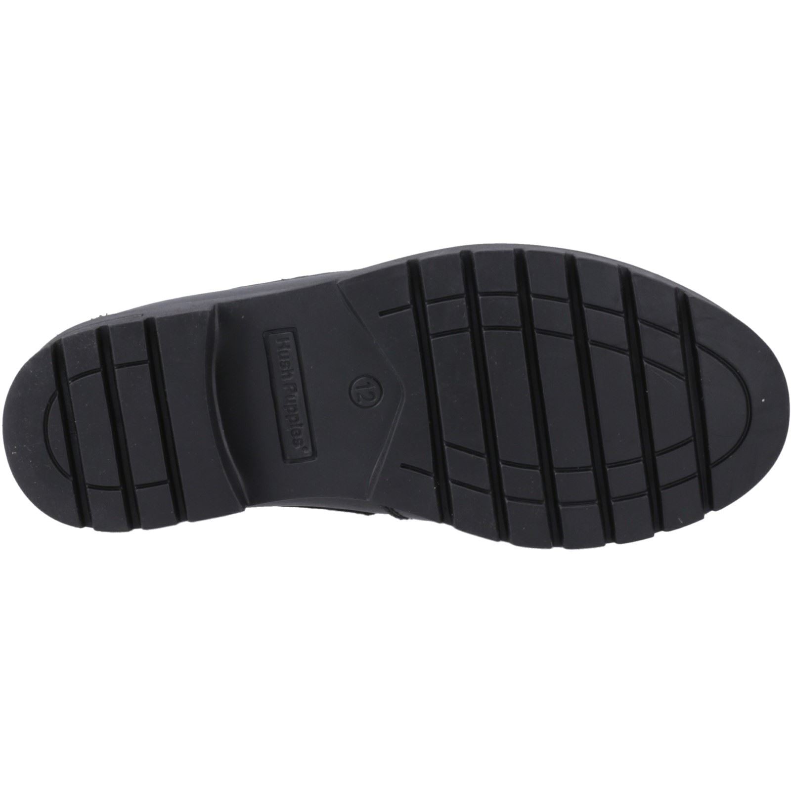 Hush Puppies Lucy Chaussures Bateau Noires Pour Filles En Cuir