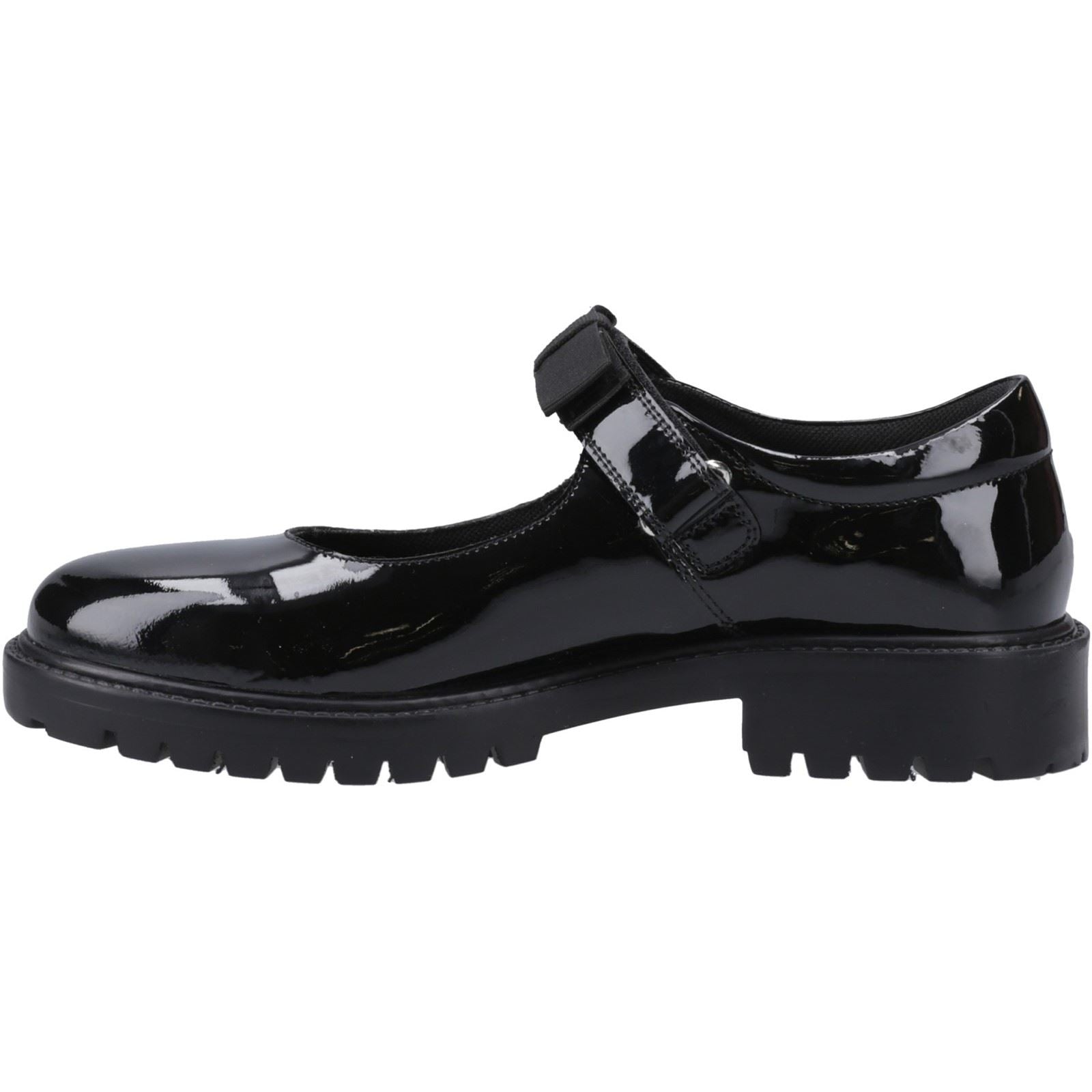 Hush Puppies Astrid Bow Chaussures Noires Pour Filles En Cuir