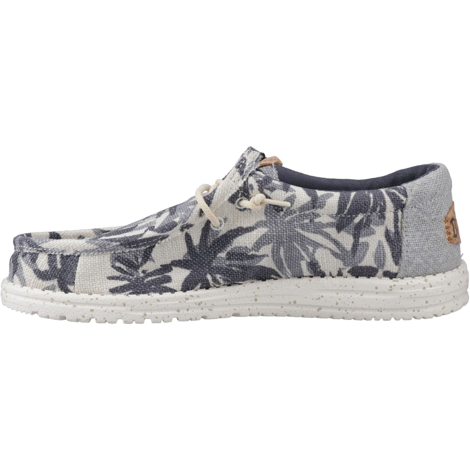 HEYDUDE Wally Palm Jute Chaussures Mocassins En Toile De Jute Pour Hommes Egret/Cloud Blue