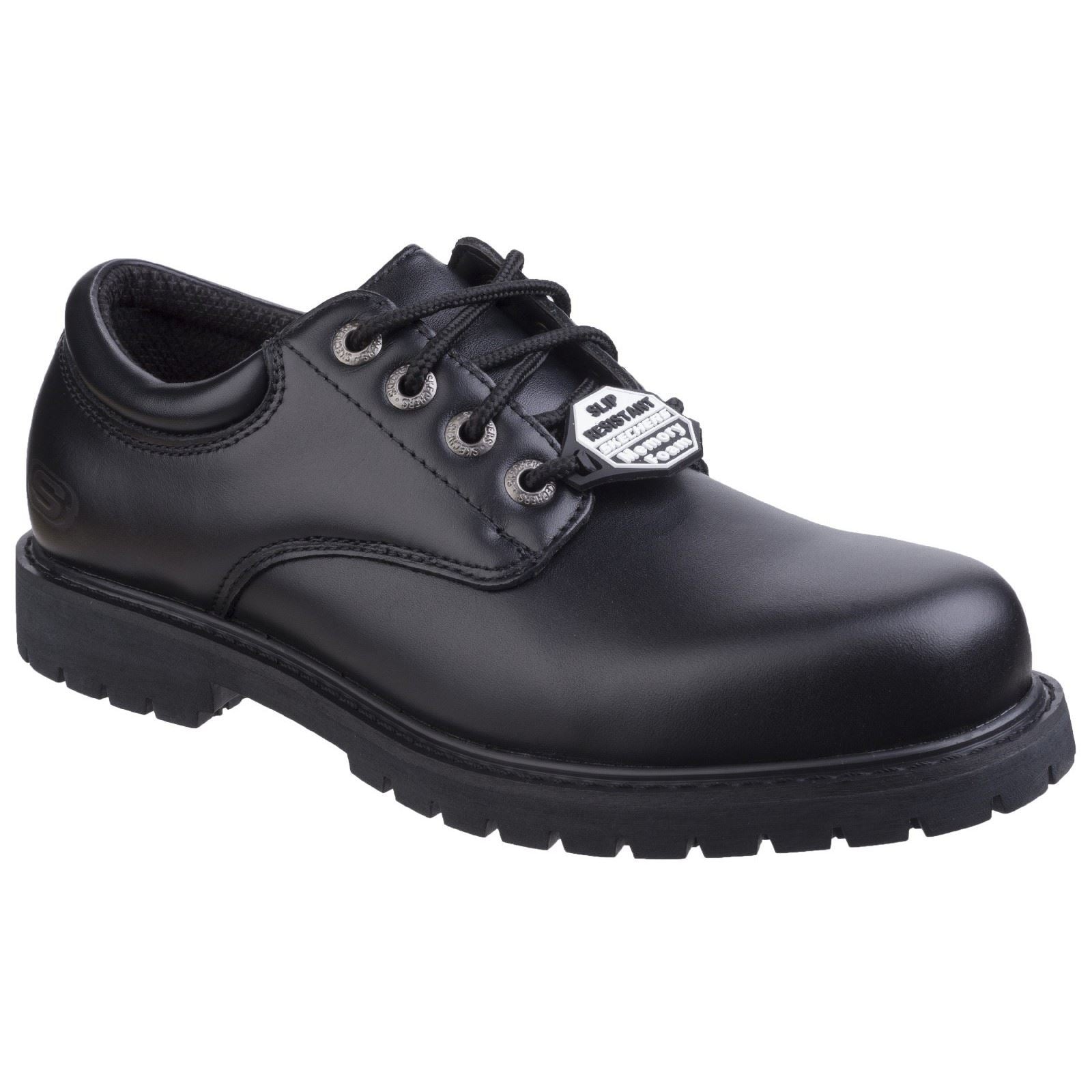 Skechers Workwear Cottonwood Elks Chaussures De Sécurité Noires En Cuir Pour Hommes