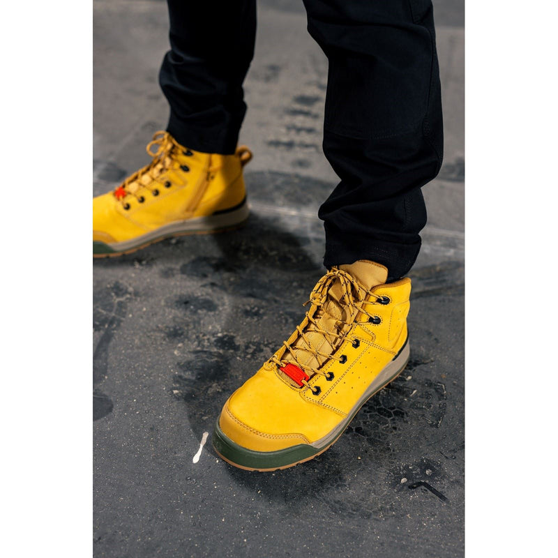 Hard Yakka  Bottes De Sécurité En Cuir Avec Fermeture Éclair En Dentelle Blé Trois Mille Cinquante-Six