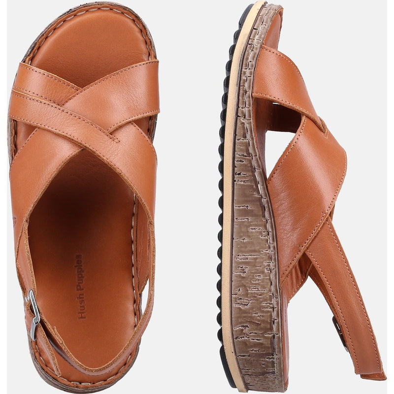 Hush Puppies Elena Sandales Compensées En Cuir Pour Femme, Couleur Beige