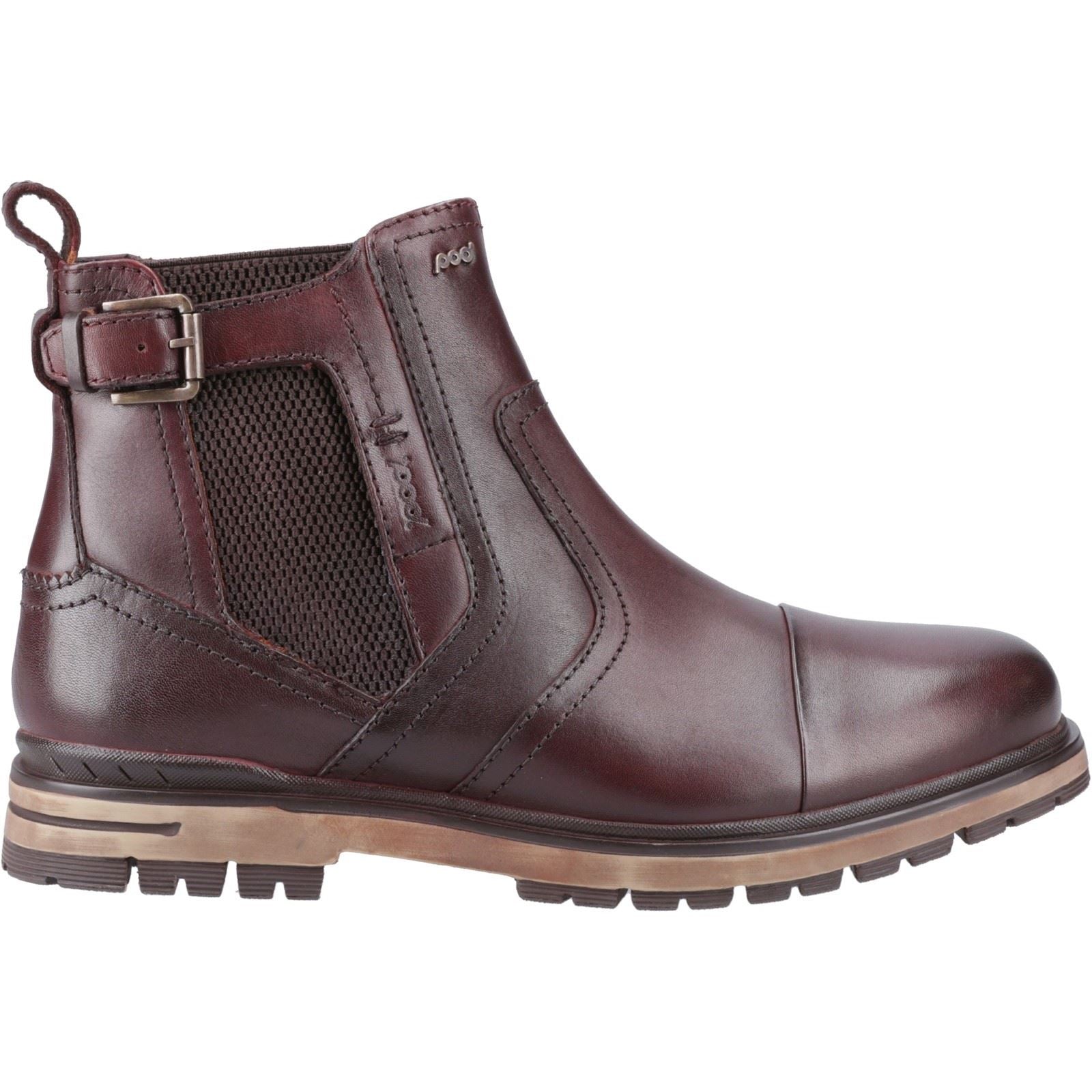 Pod Apollo Bottes Pour Hommes En Cuir/Textile Marron Foncé