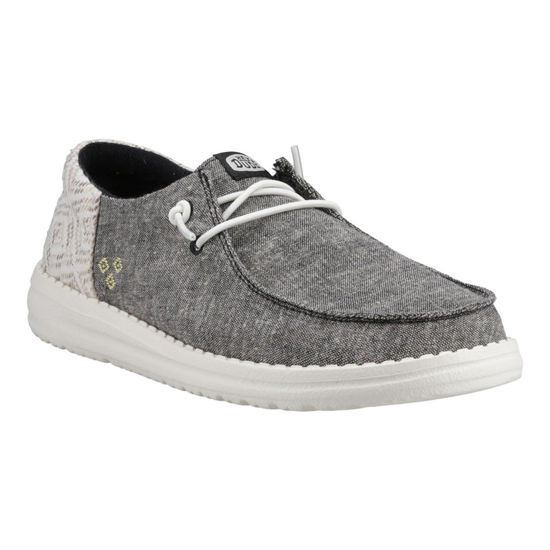 HEYDUDE Wendy Funk Surf Baja Chaussures Mocassins Pour Femme En Mélange De Coton Noir/Multicolore