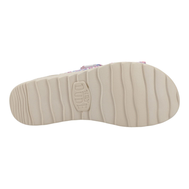 HEYDUDE Delray Slide Surf Baja Sandales Pour Femmes En Mélange De Polyester Bleu/Rose/Multicolore
