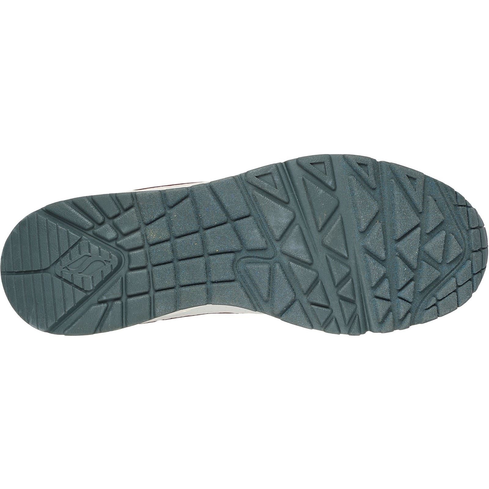 Skechers Uno Retro One Baskets Pour Hommes En Cuir Blanc/Gris