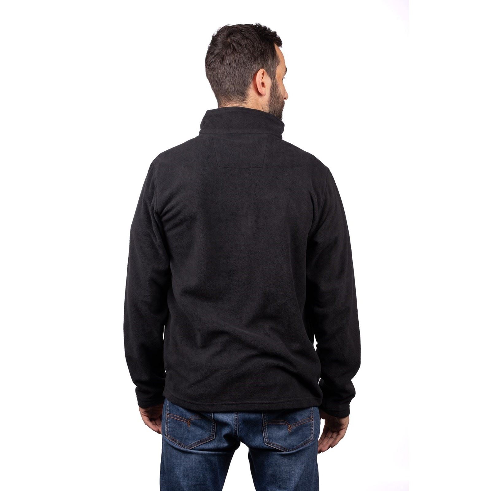 Caterpillar Cat Microfleece Quarter Zip Sweatshirt Noir Pour Homme En Polyester