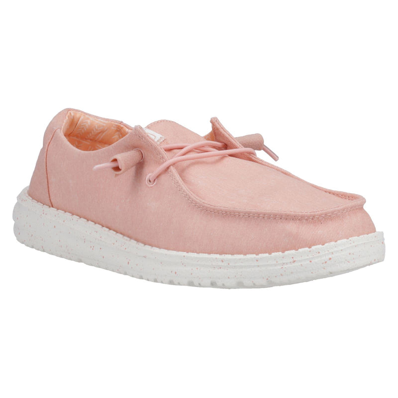 HEYDUDE Wendy Canvas Mocassins Roses En Coton 100% Pour Femmes