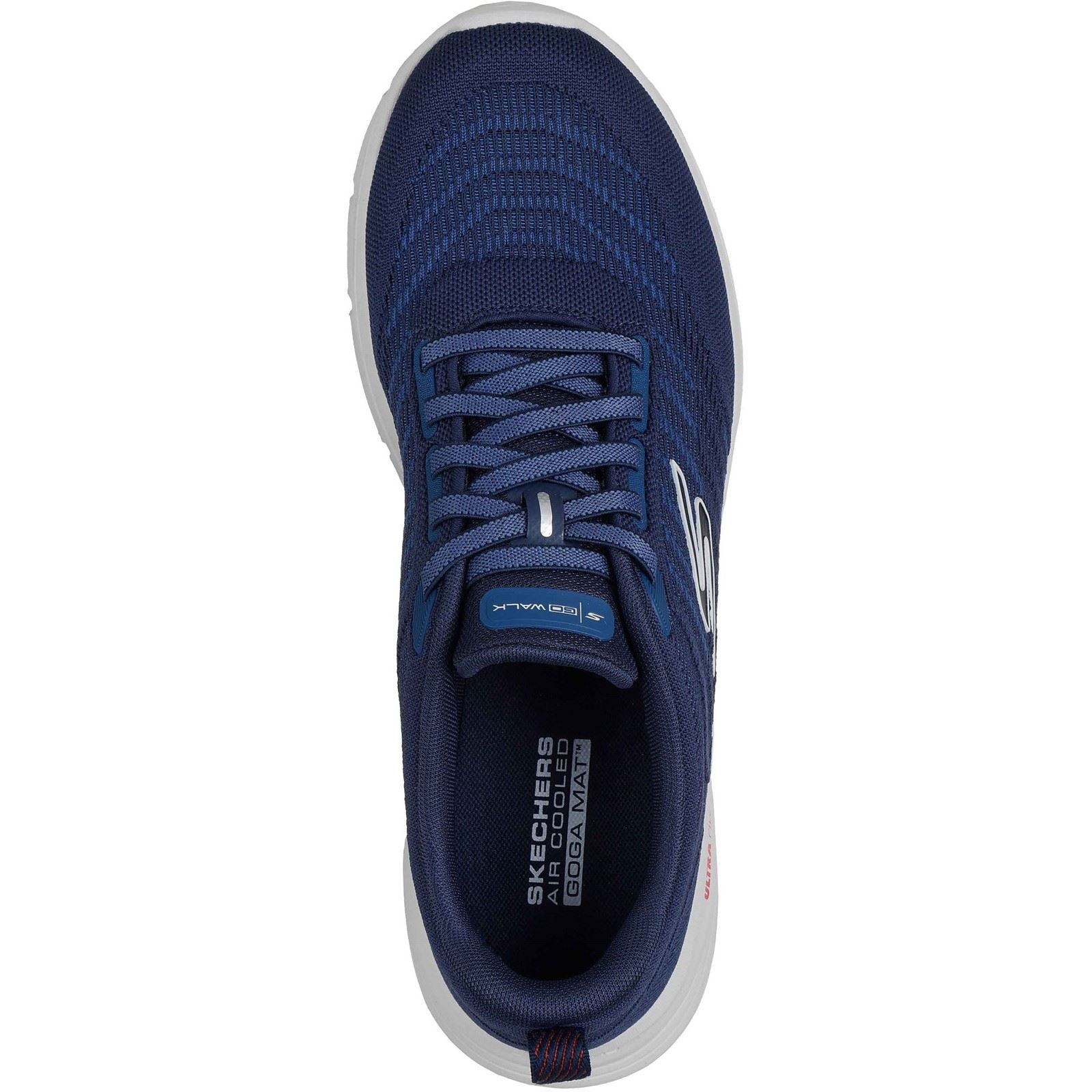 Skechers GO Walk 8 Day Baskets En Textile Pour Hommes Bleu Marine/Rouge