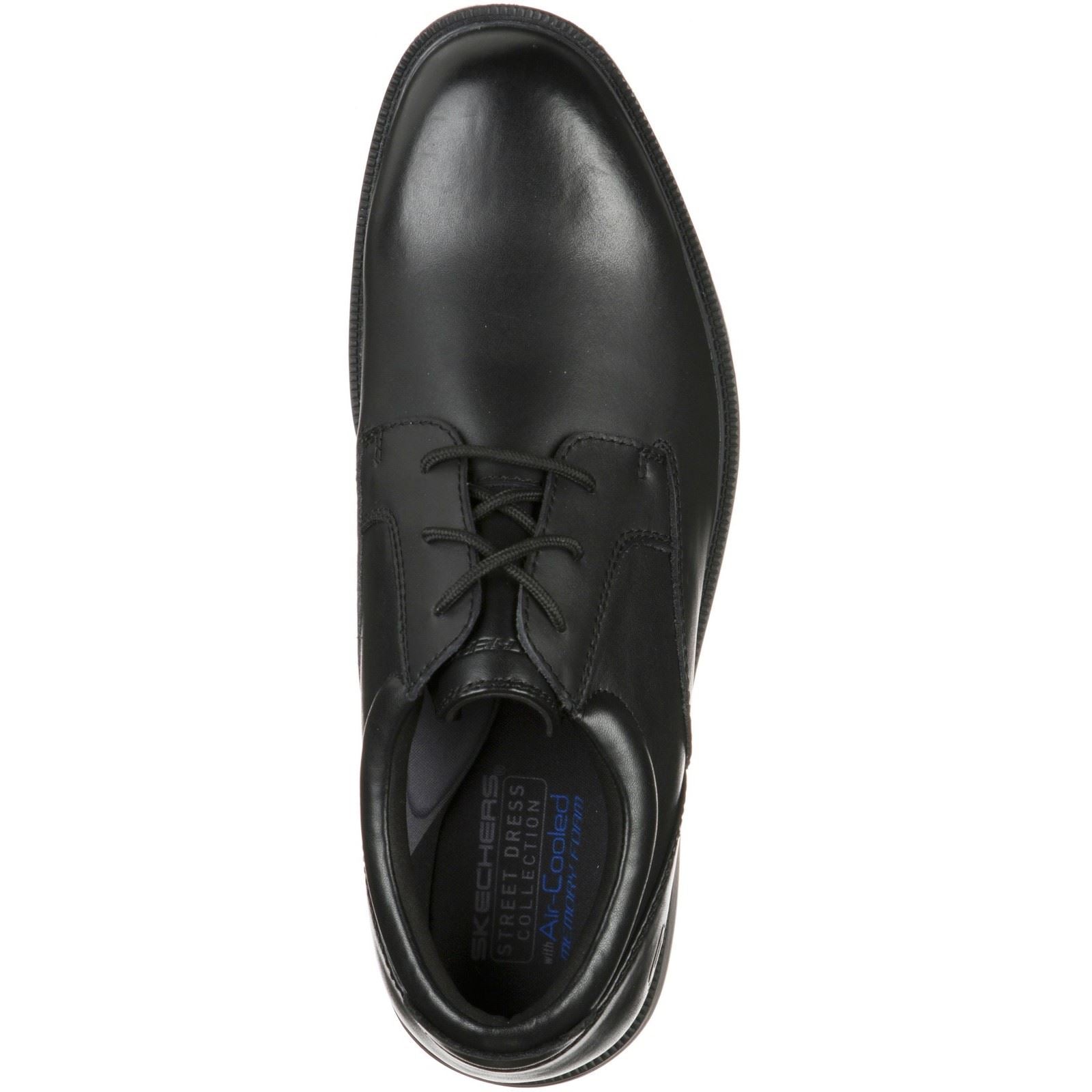 Skechers Dreston Rasmiss Chaussures Noires En Cuir Pour Homme À Lacets