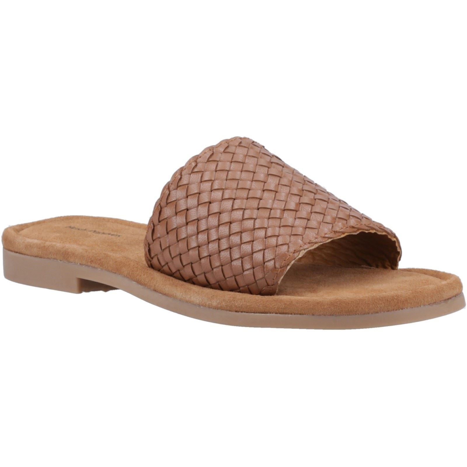 Hush Puppies Hetty Slide Sandales En Cuir Pour Femmes Couleur Tan