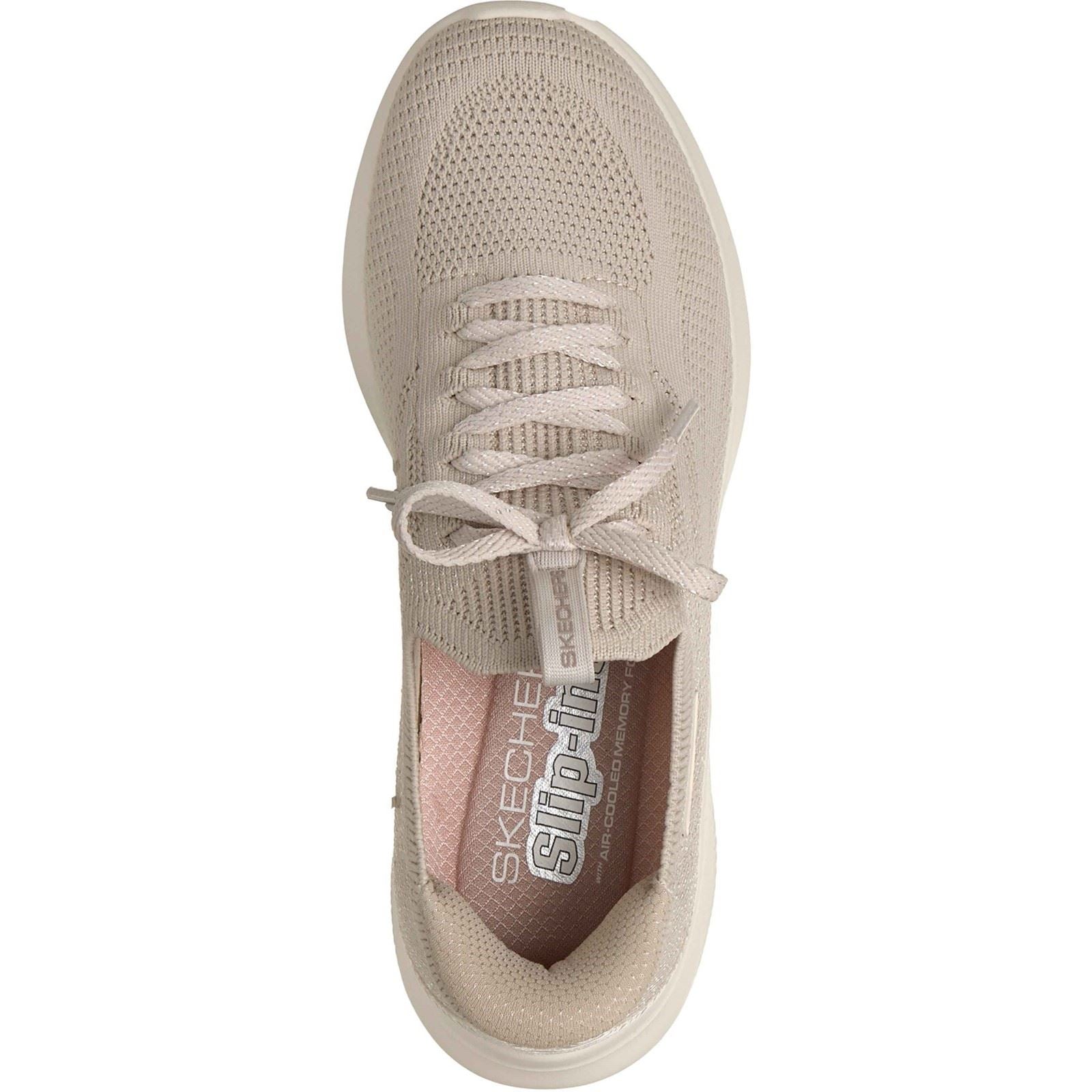 Skechers Ultra Flex 4.0 Baskets Naturelles Pour Femmes En Textile