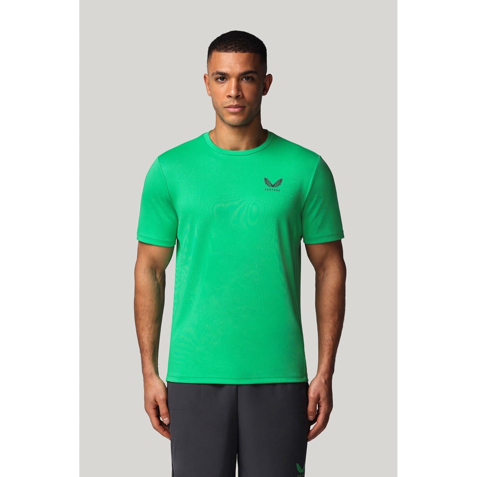 Castore Short Sleeve T-Shirts De Sport Actifs Pour Hommes En Polyester Vert