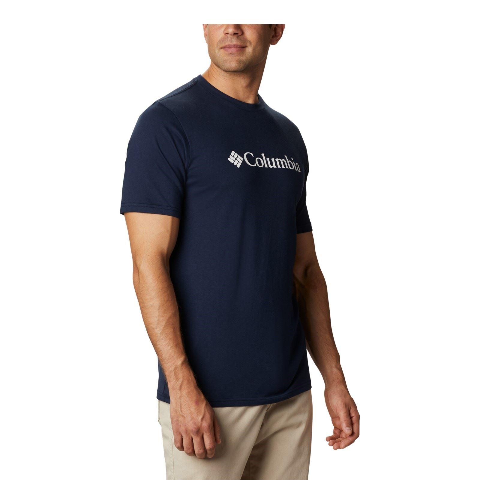Columbia CSC Basic Logo Short Sleeve T-Shirts Pour Hommes En Coton Bleu À Manches Courtes