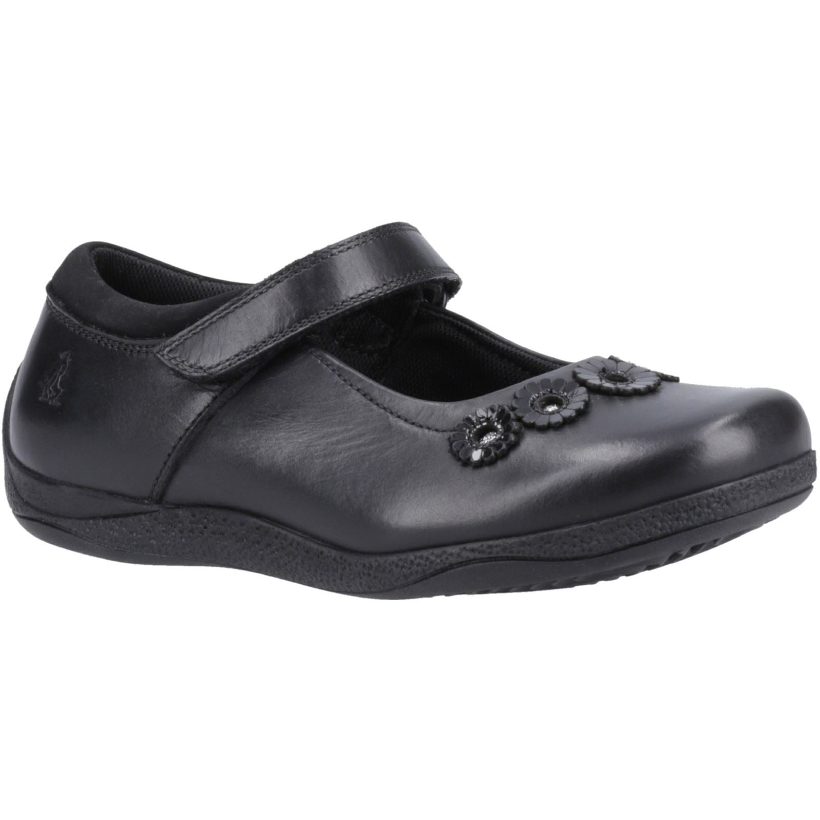 Hush Puppies Christina Junior Chaussures Noires Pour Filles En Cuir