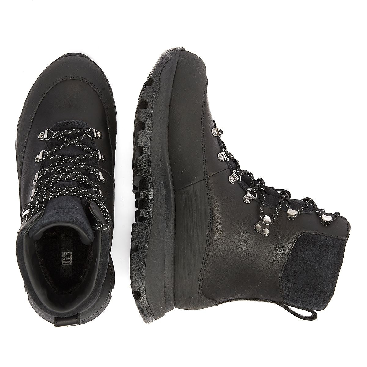 FitFlop Bottes Noires En Cuir Pour Femme Neo D-Hyker.