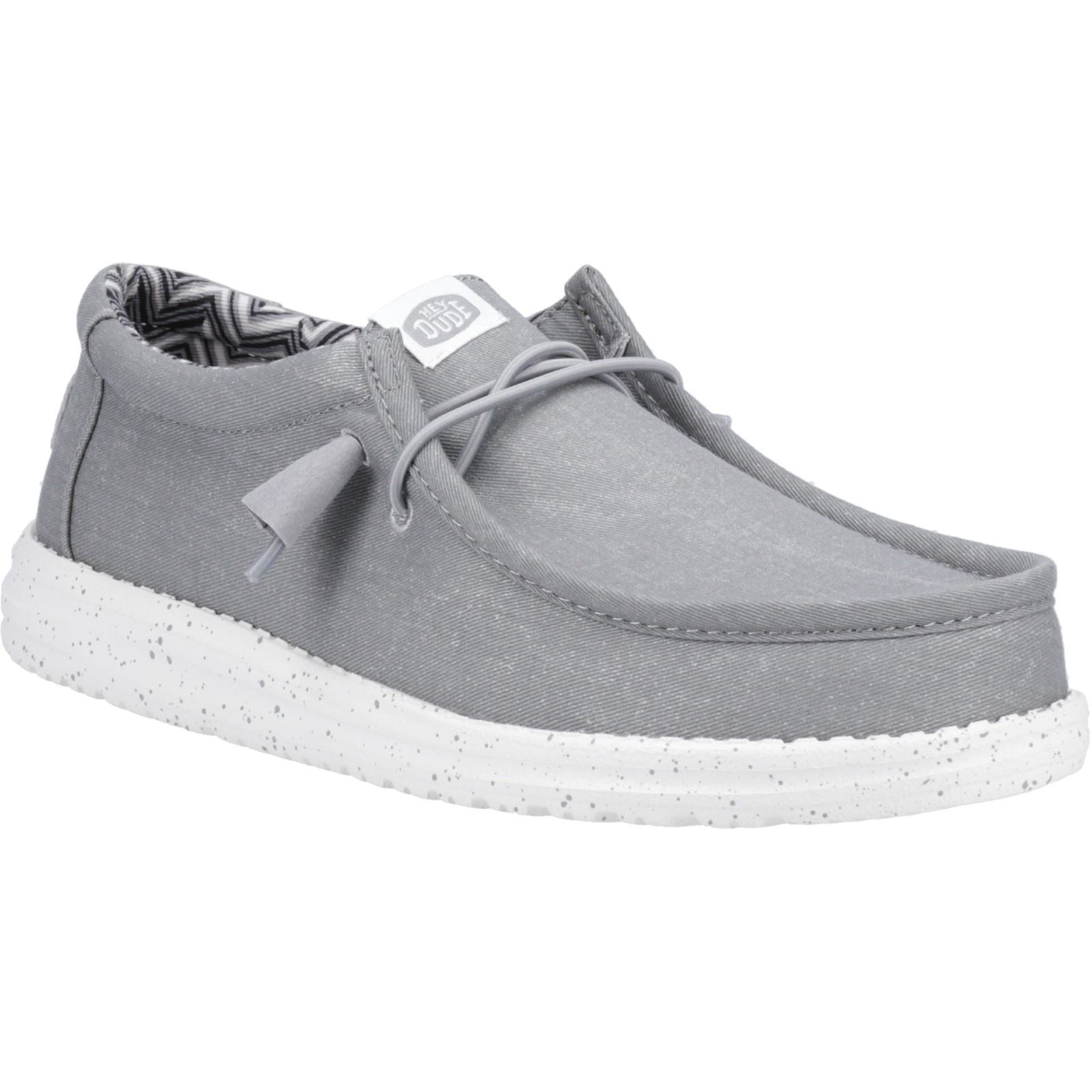 HEYDUDE Wally Canvas Chaussures Bateau Pour Hommes En Coton 100 % Gris Clair