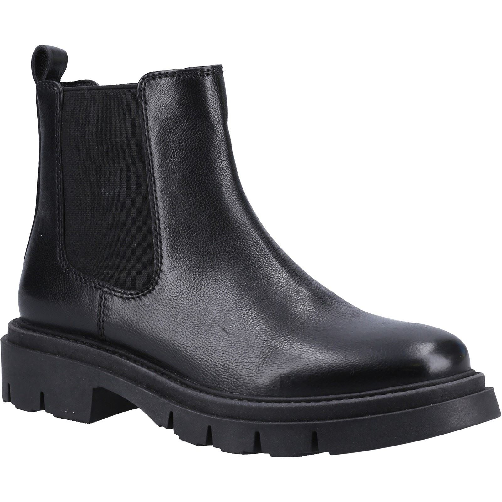 Hush Puppies Raya Chelsea Bottes Noires En Cuir Pour Femmes
