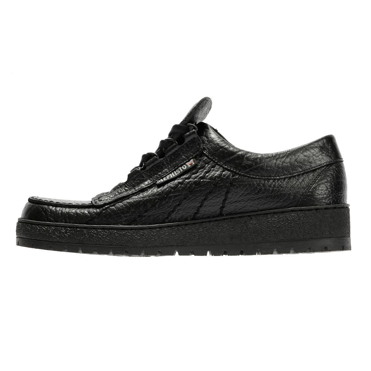 Mephisto Rainbow Mamouth 714 Chaussures Noires En Cuir Pour Homme À Lacets