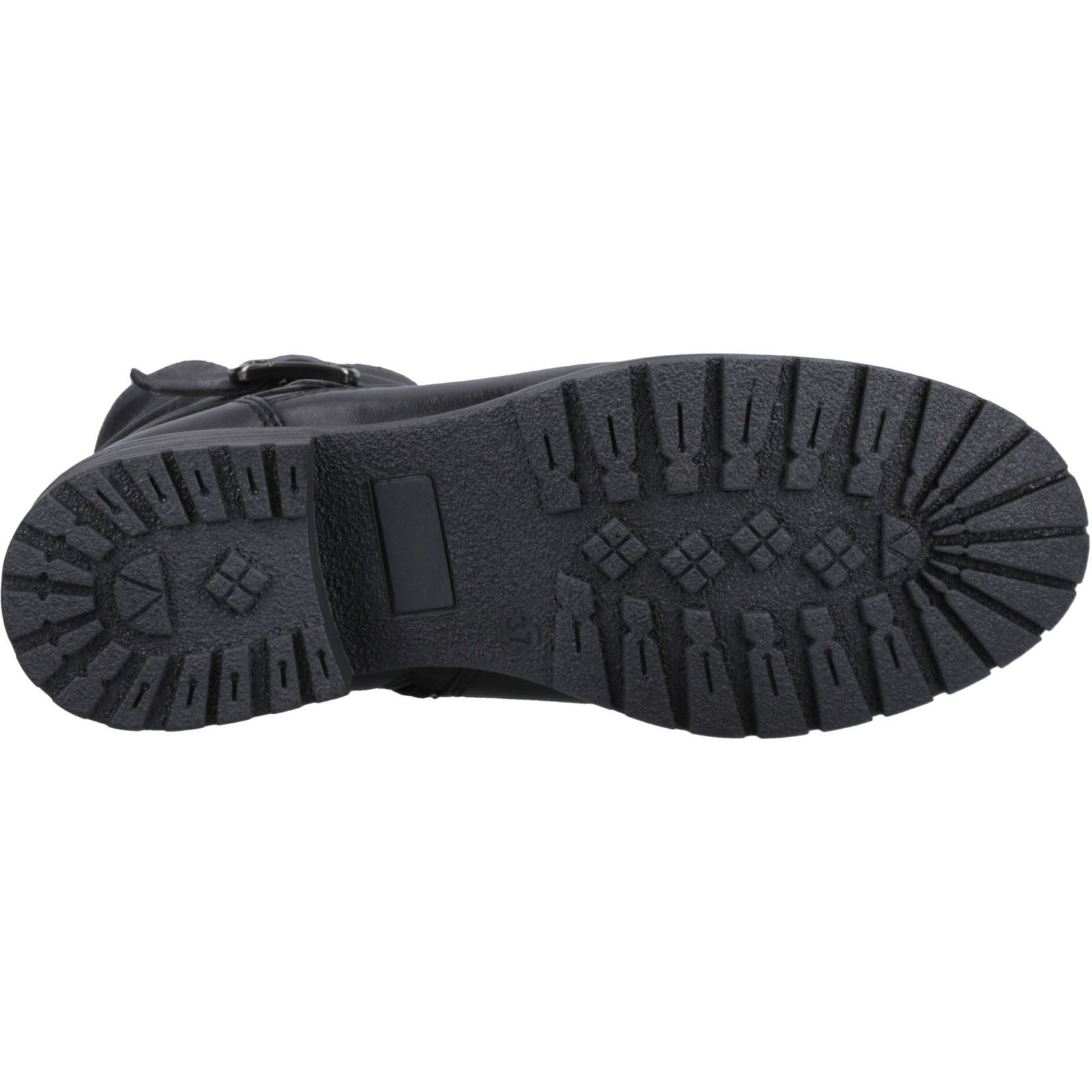 Hush Puppies Piper Bottes En Cuir Noires Pour Femmes