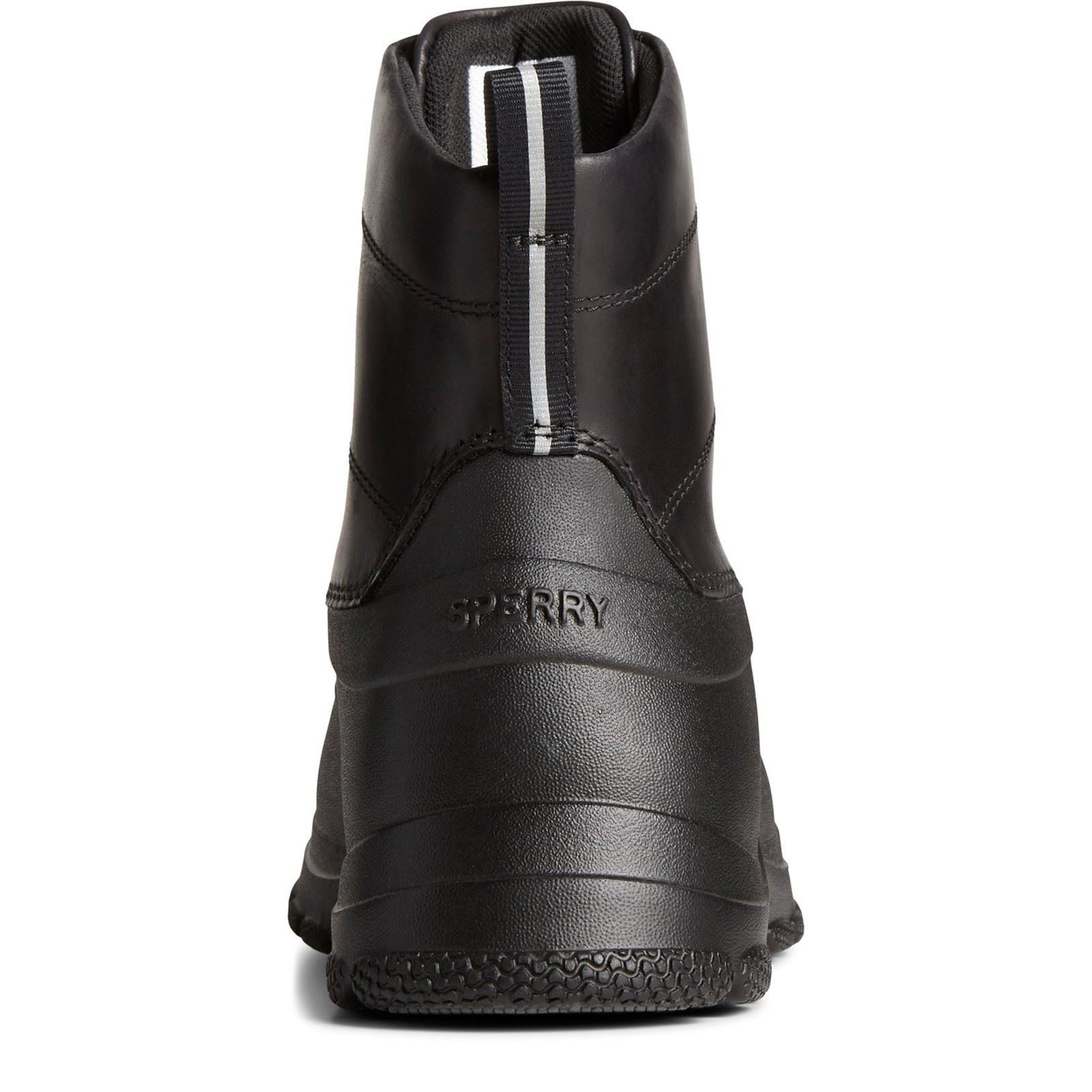Sperry Duck Float Bottes En Caoutchouc Noires En Cuir