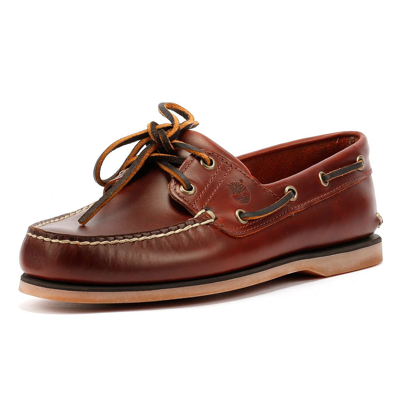 Timberland Classic 2 Eye Chaussures En Cuir Marron À Lacets Pour Homme