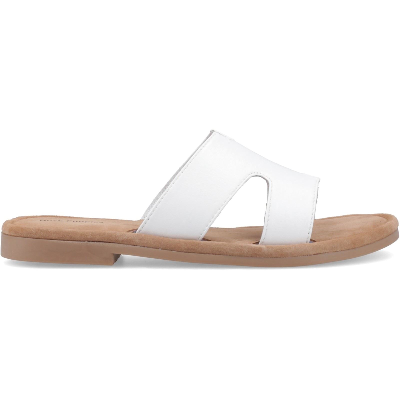 Hush Puppies Azalea Mule Sandales Blanches En Cuir Pour Femmes