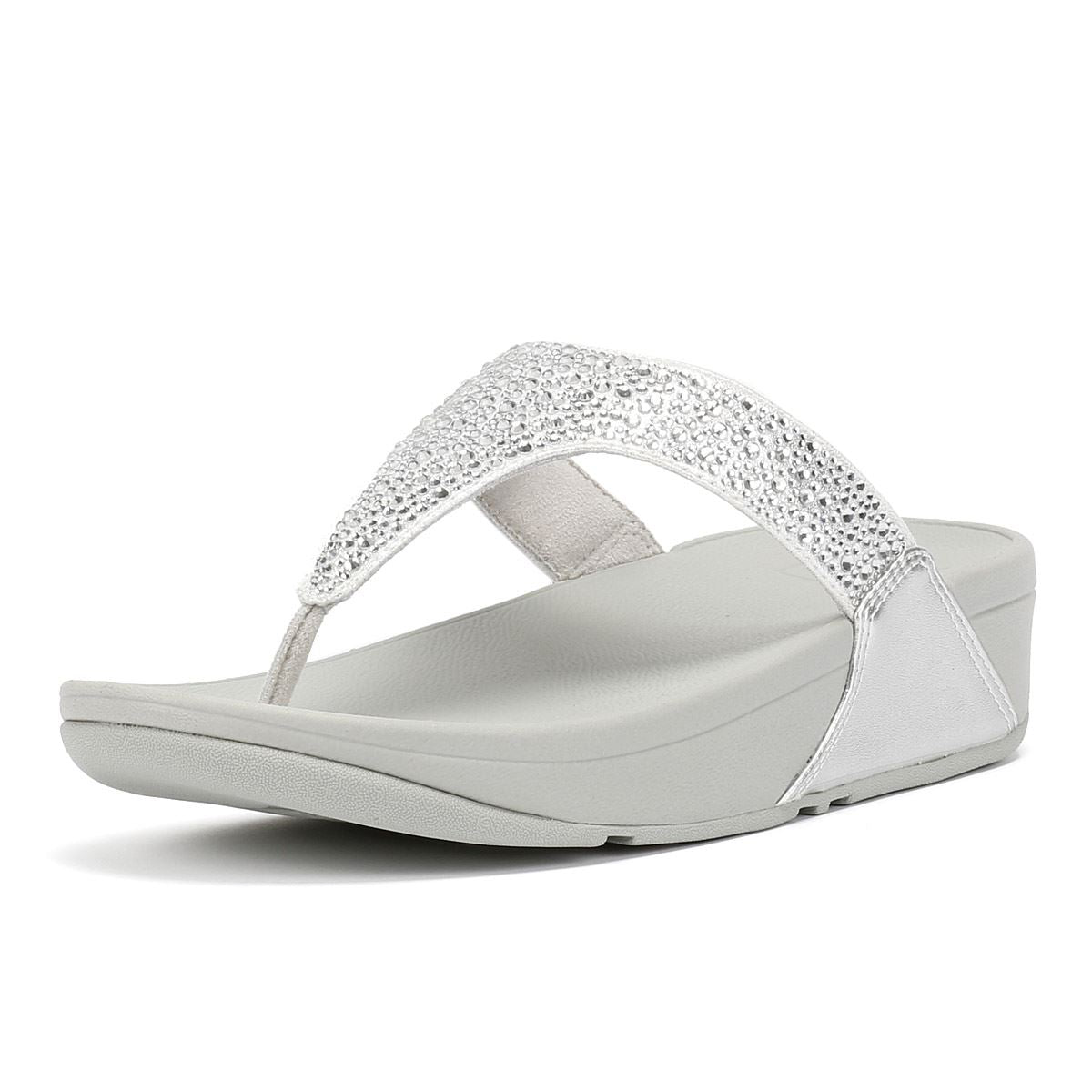 FitFlop Lulu Crystal Mix Sandales Argentées Pour Femmes