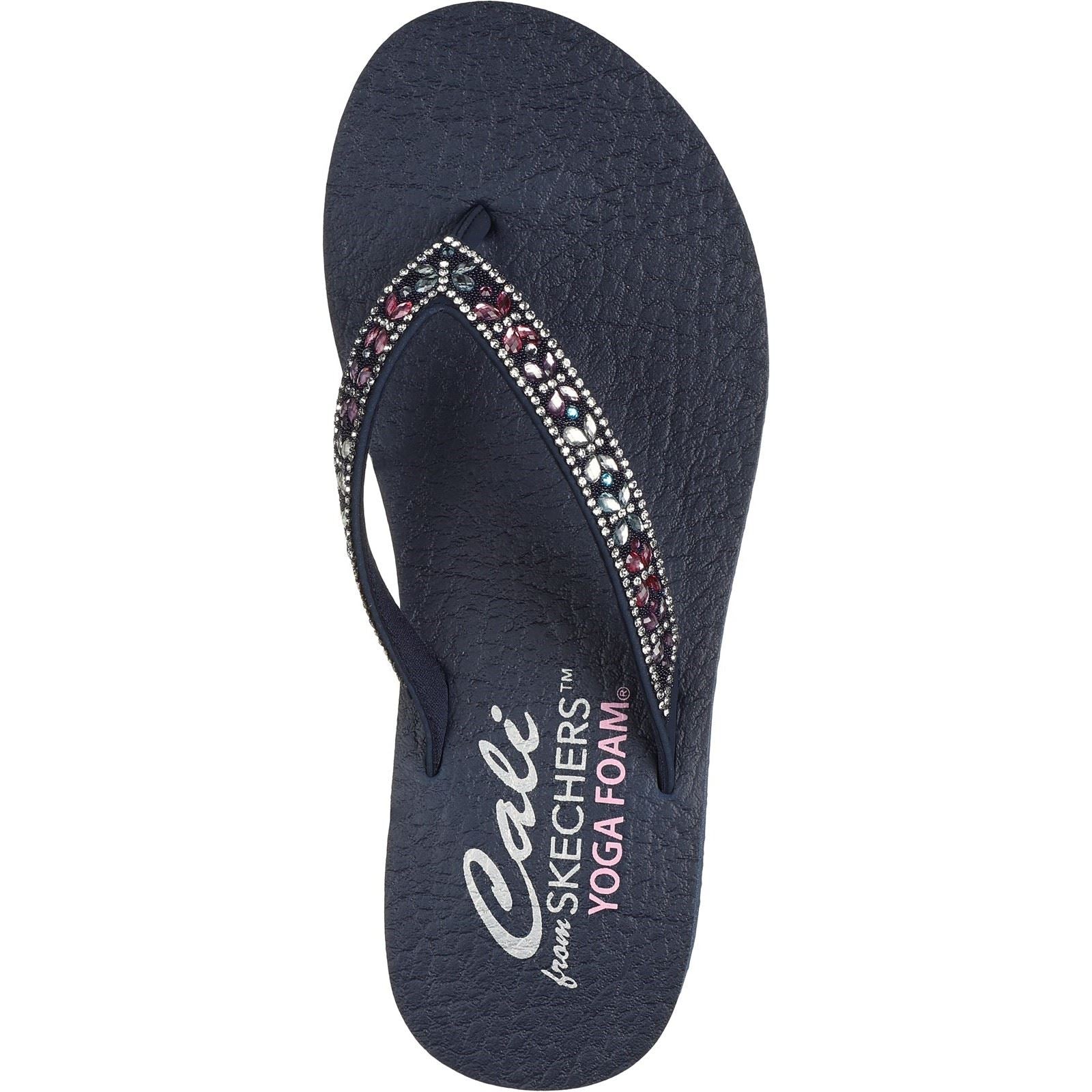 Skechers Meditation Butterfly Garden Sandales Pour Femmes En Synthétique Bleu Marine/Multicolores