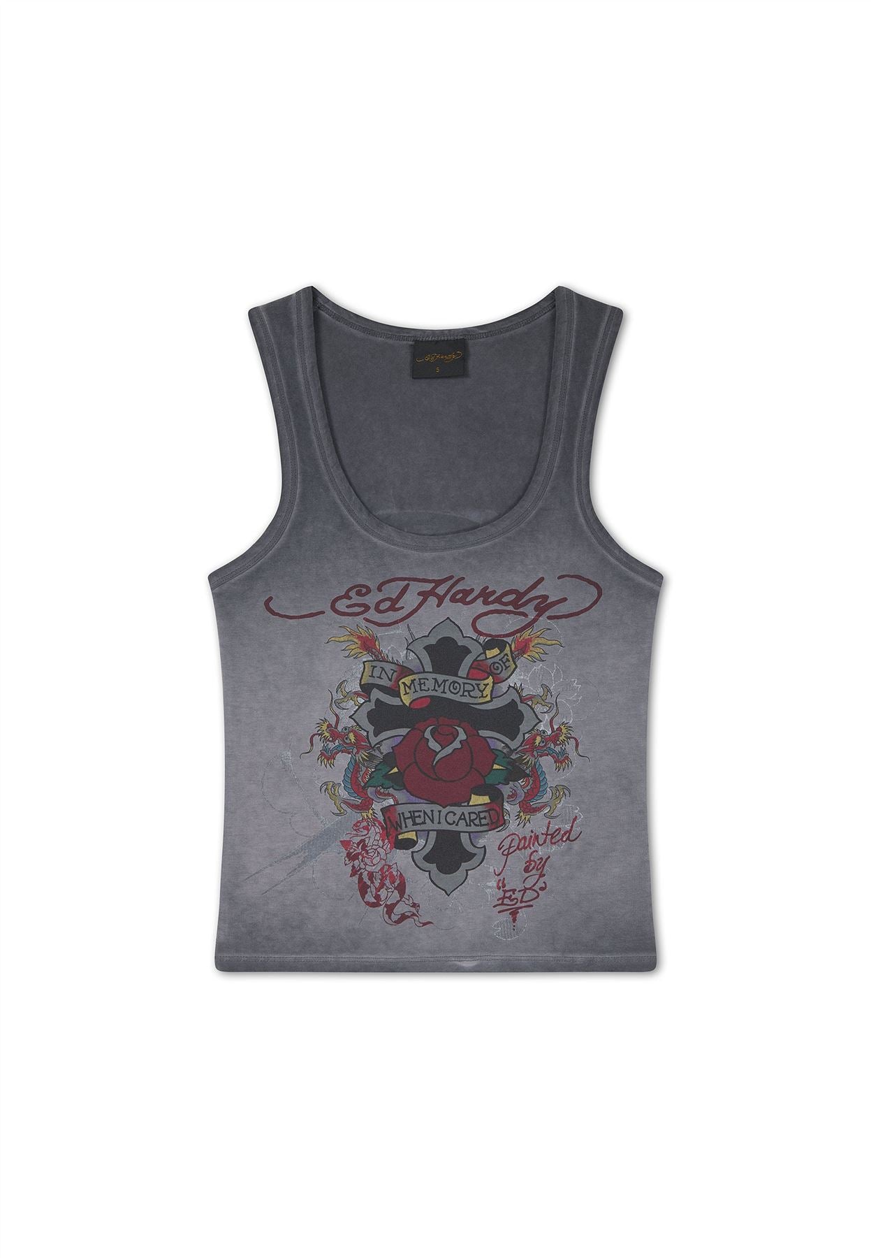 Ed Hardy In Memory of When I Cared Fitted T-Shirts Noirs Pour Femmes
