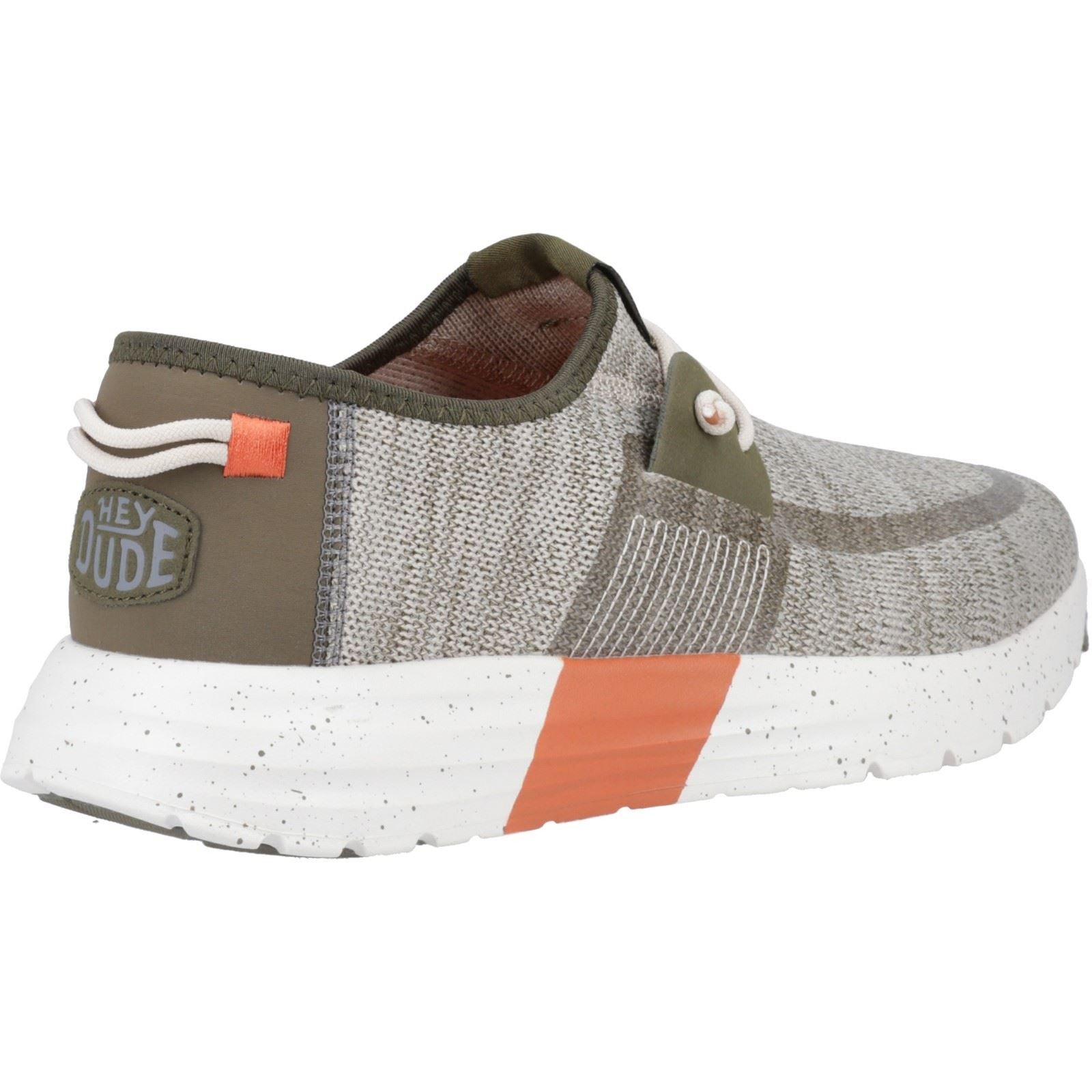 HEYDUDE Sirocco Sport Mode Baskets Pour Homme Vert/Olive Poussiéreux/Orange