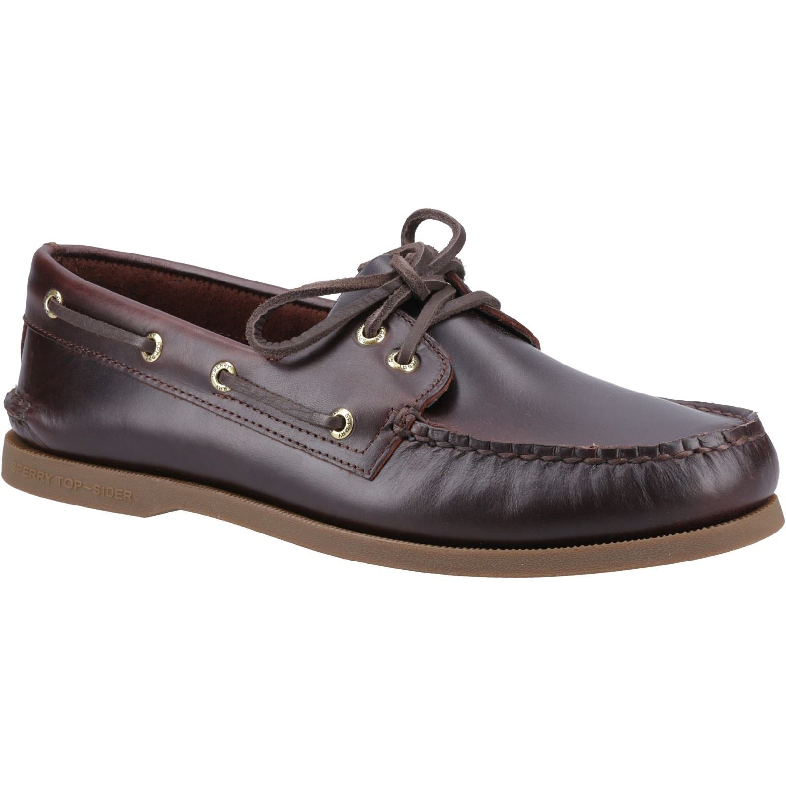 Sperry Authentic 2 Eye Chaussures Bateau Pour Hommes En Cuir Couleur Amaretto